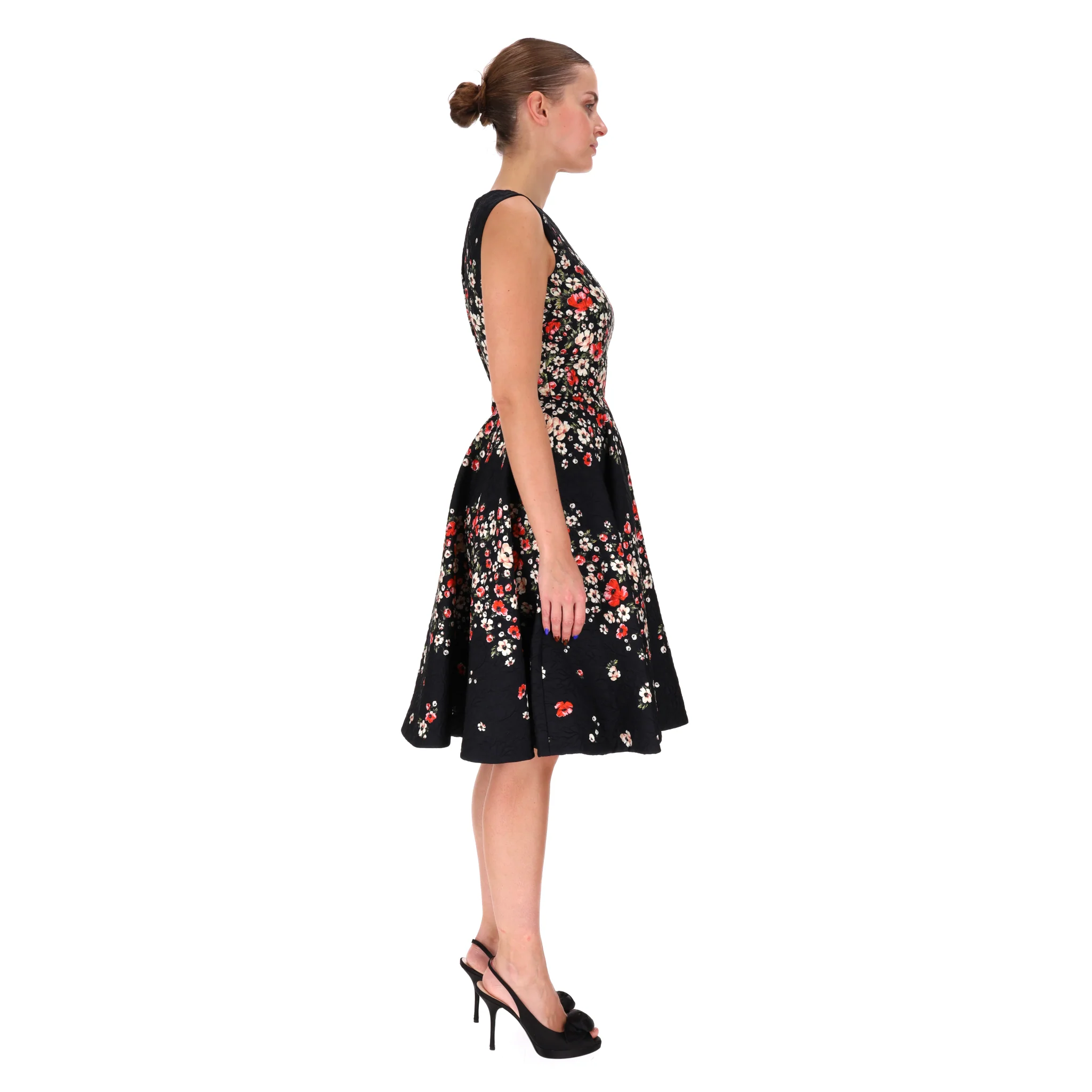 Dolce & Gabbana Floral Silk Blend Jacquard Dress. Size 42IT - Image 3