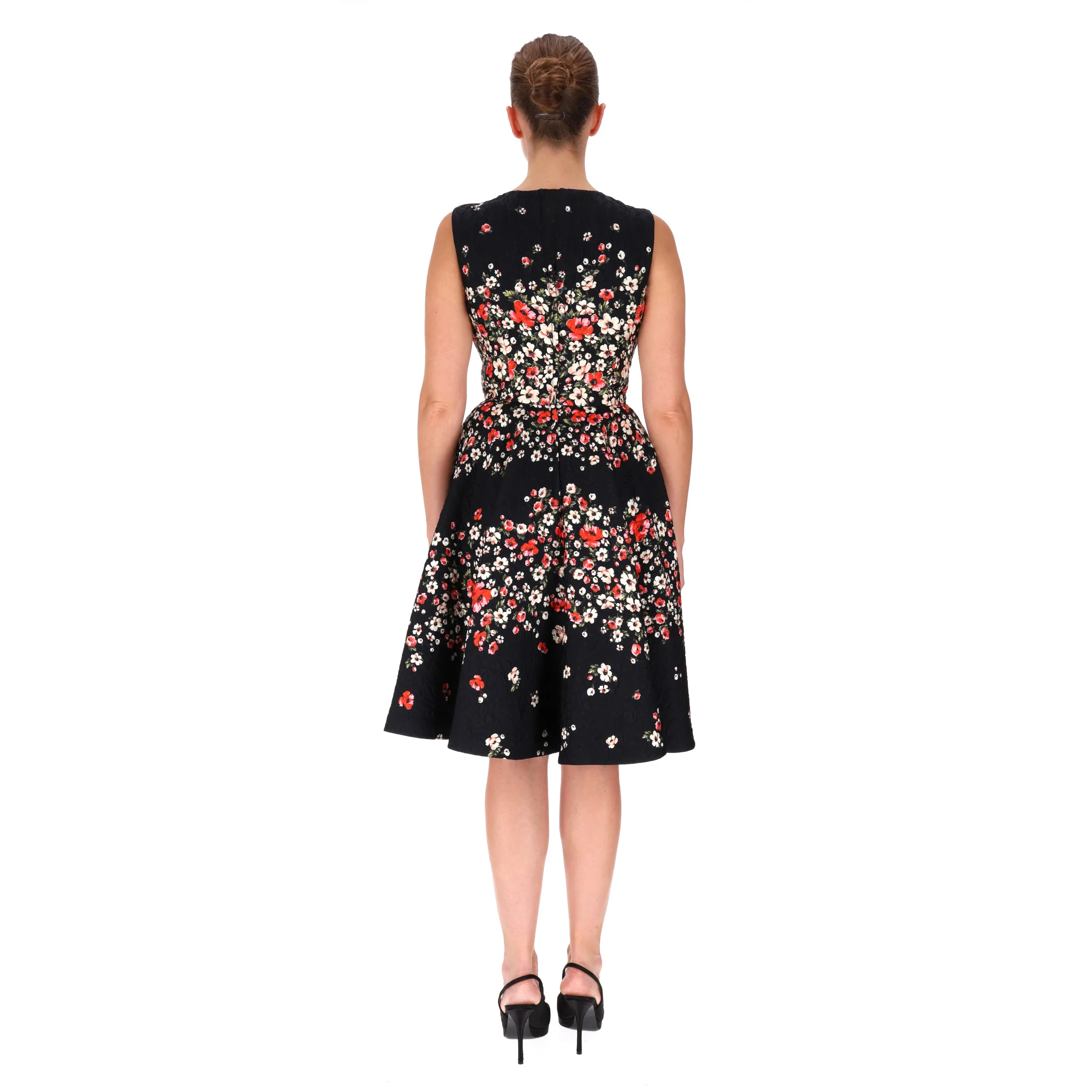 Dolce & Gabbana Floral Silk Blend Jacquard Dress. Size 42IT - Image 4