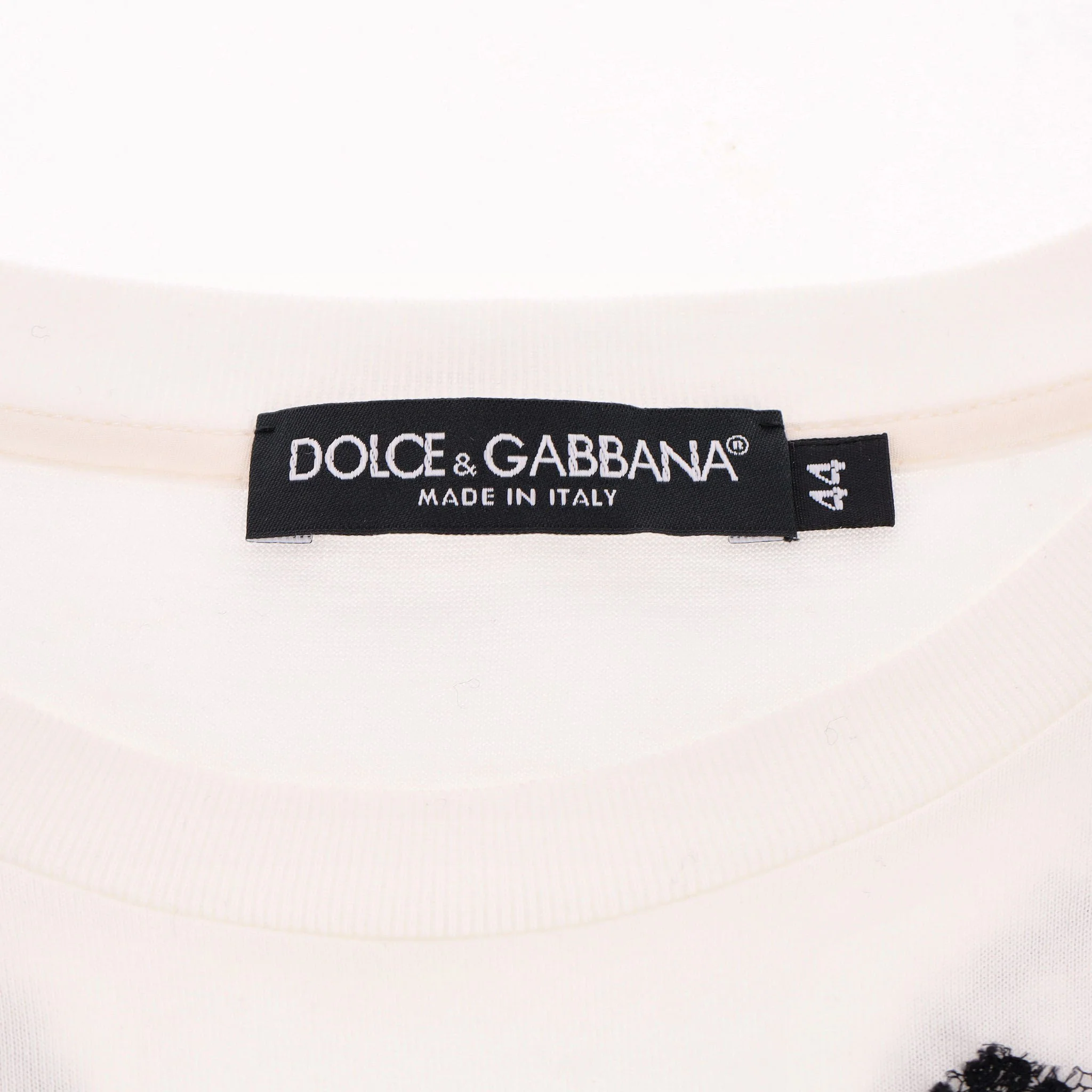 Dolce & Gabbana Lace Detailed Cotton T-Shirt. Size 44IT - Image 7