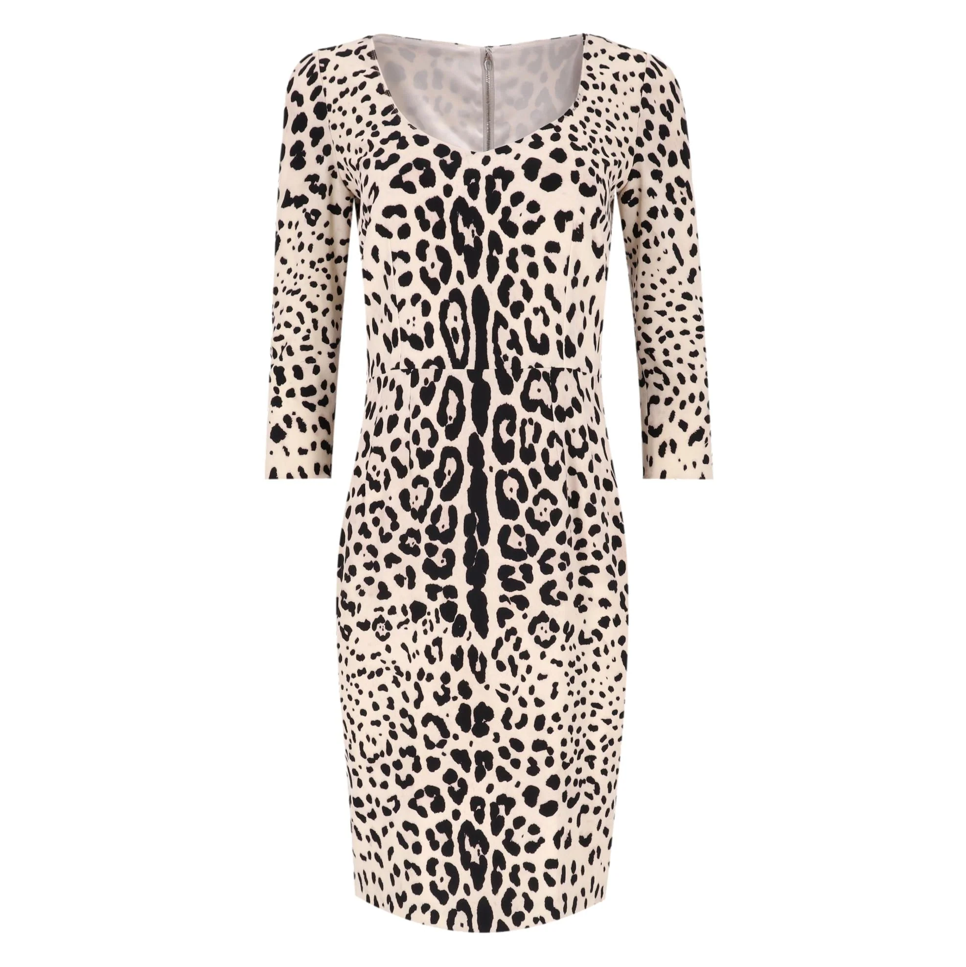 Dolce & Gabbana Leopard Print Silk Dress. Size 44IT