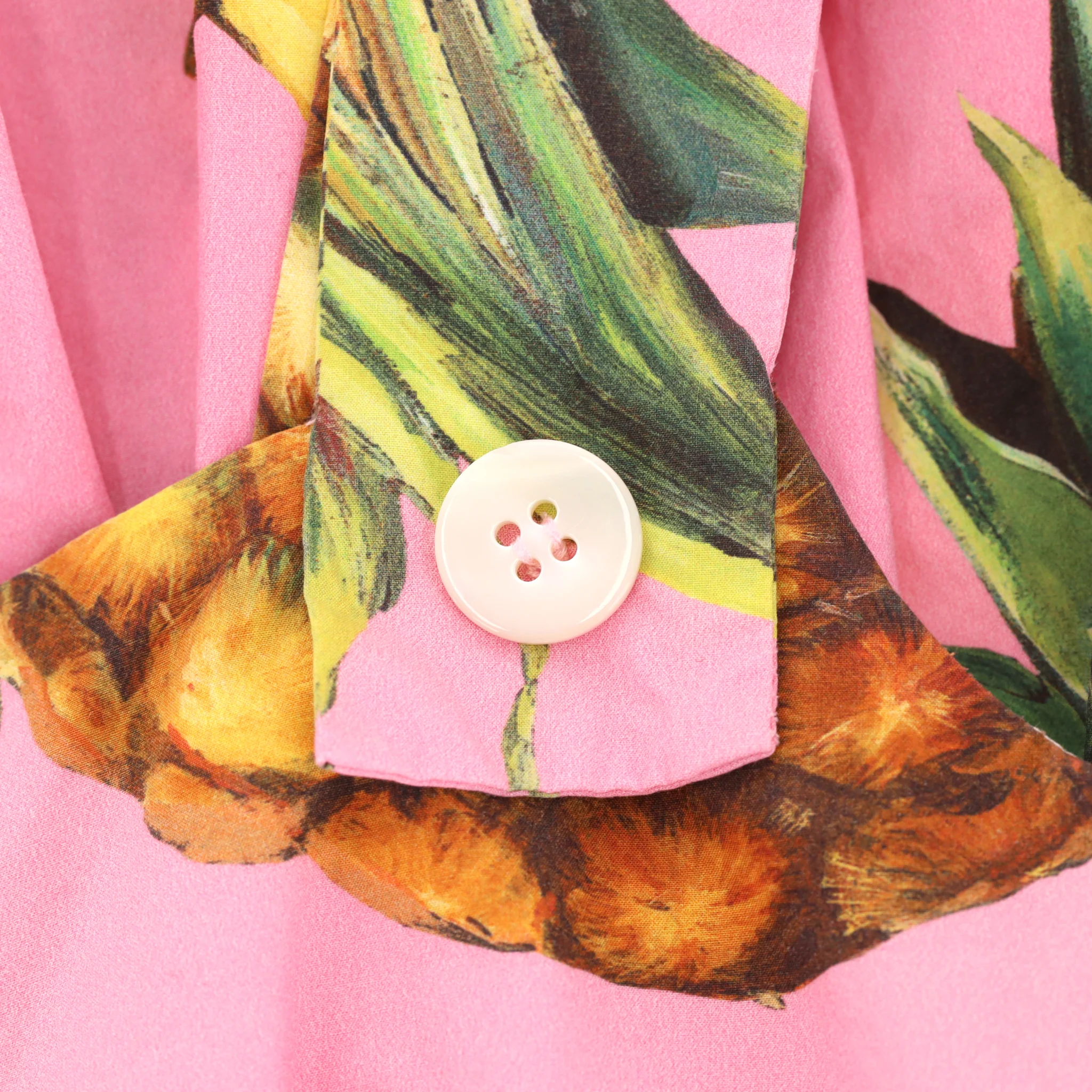 Dolce & Gabbana Pineapple Print Cotton Dress. Size 42IT - Image 5