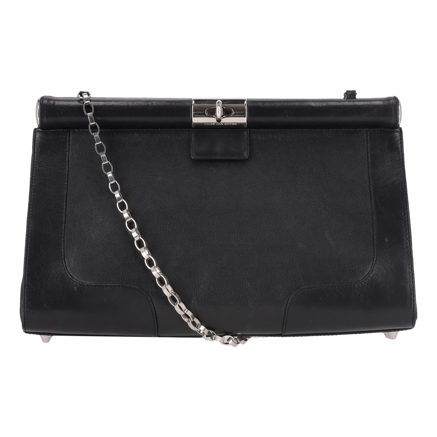 Dries Van Noten Leather Bag With A Chain Strap