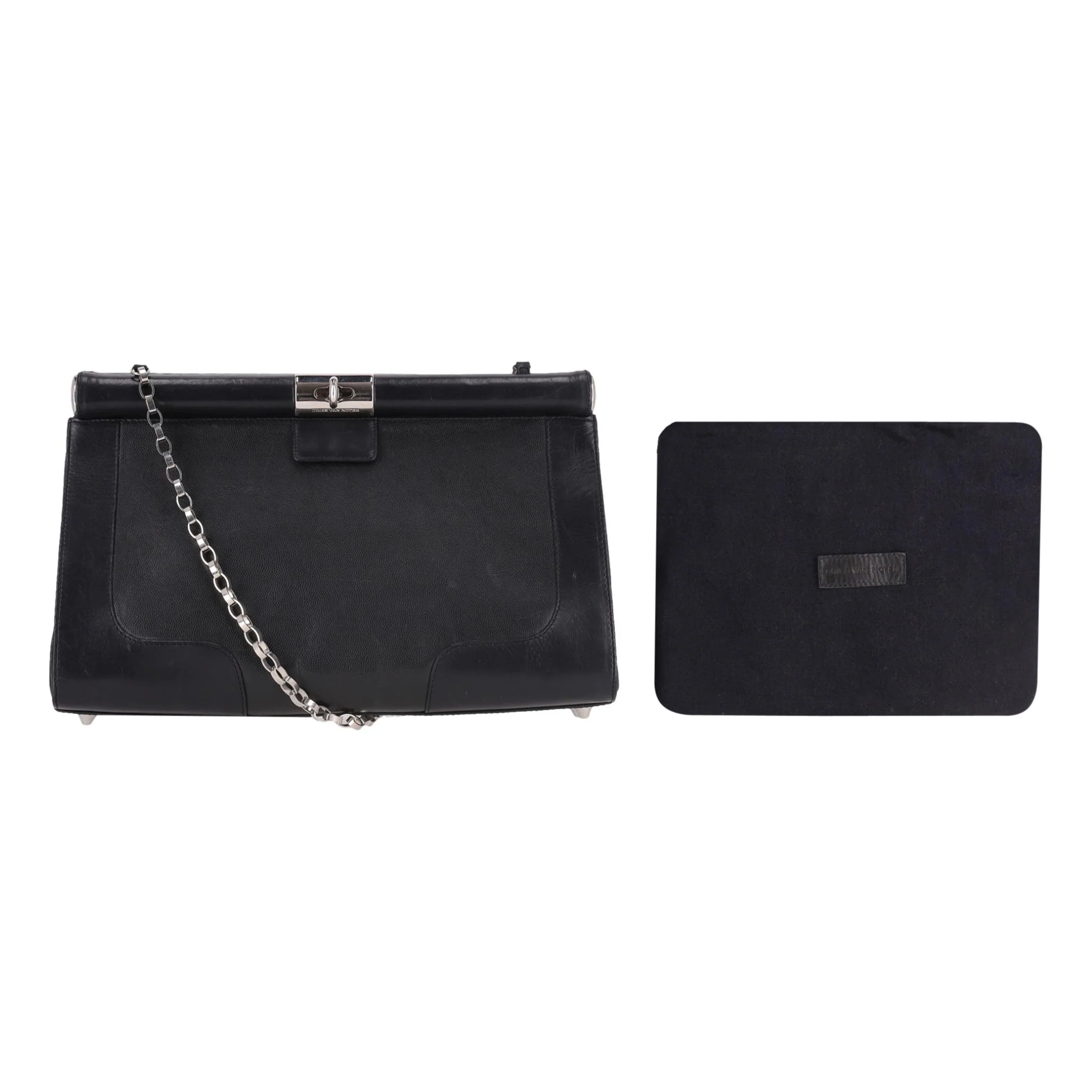 Dries Van Noten Leather Bag With A Chain Strap - Image 3