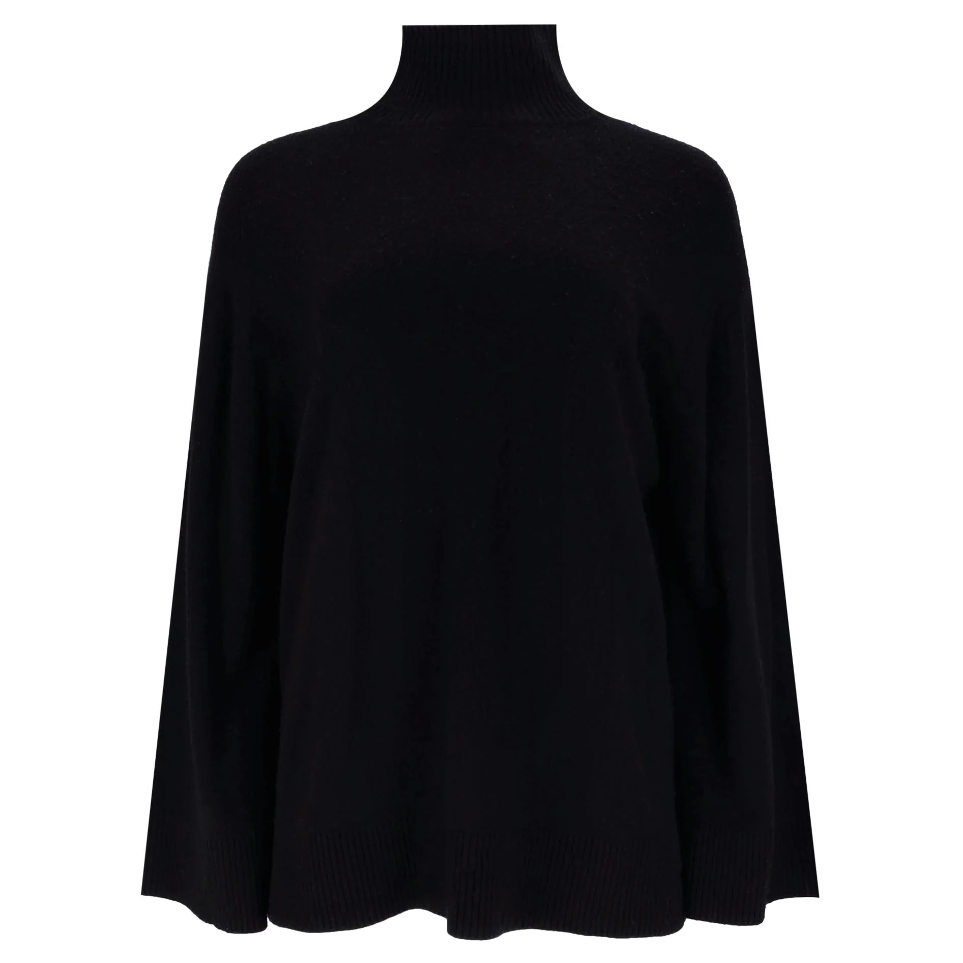 Elisabetta Franchi Virgin Wool & Cashmere Blend Turtleneck Jumper With Logo To Rear. Size 38IT