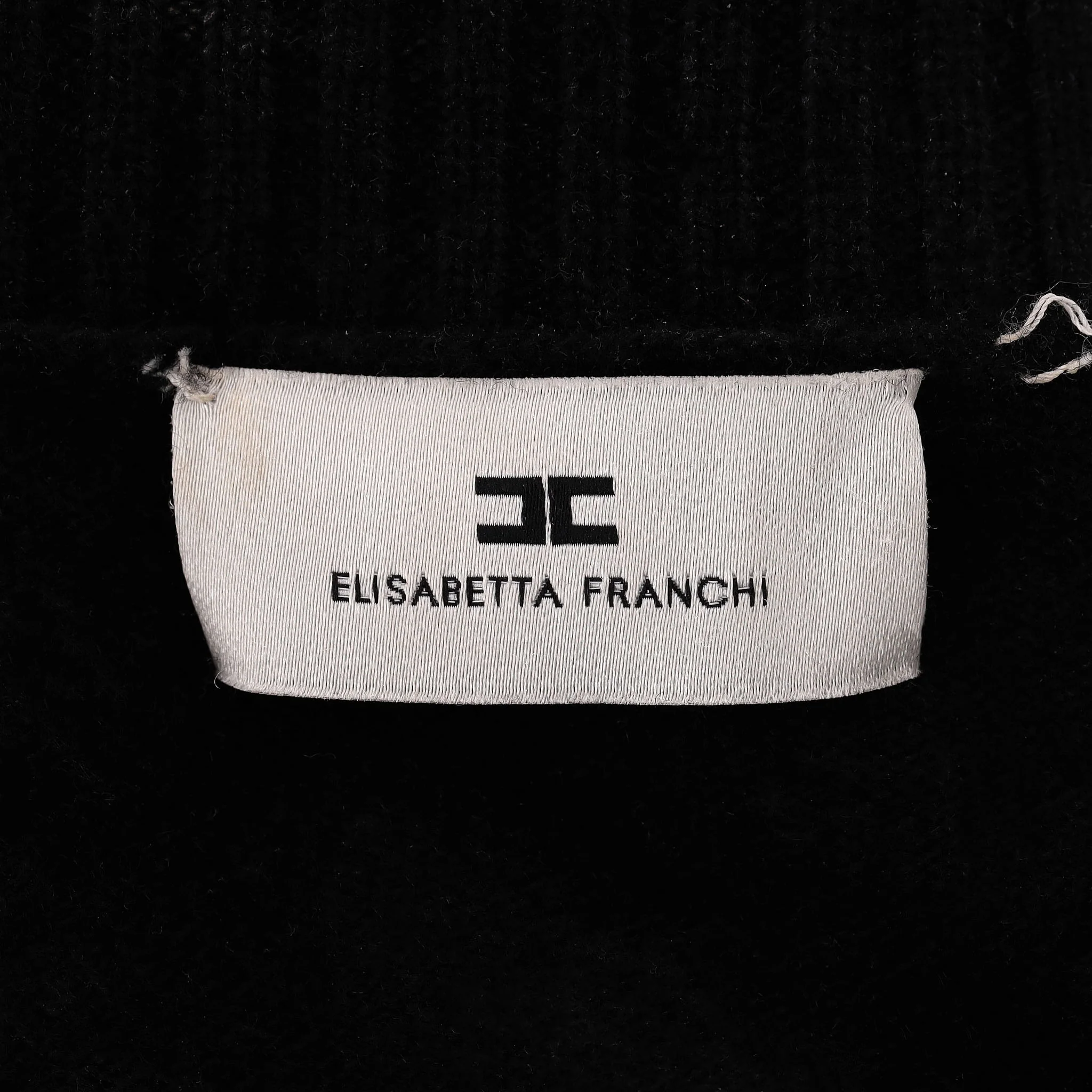 Elisabetta Franchi Virgin Wool & Cashmere Blend Turtleneck Jumper With Logo To Rear. Size 38IT - Image 5