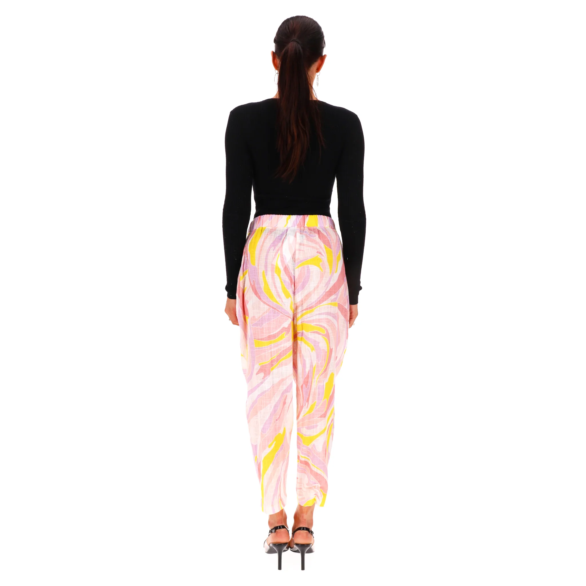 Emilio Pucci Vetrate Print Cropped Cotton Trousers. Size 42IT - Image 4