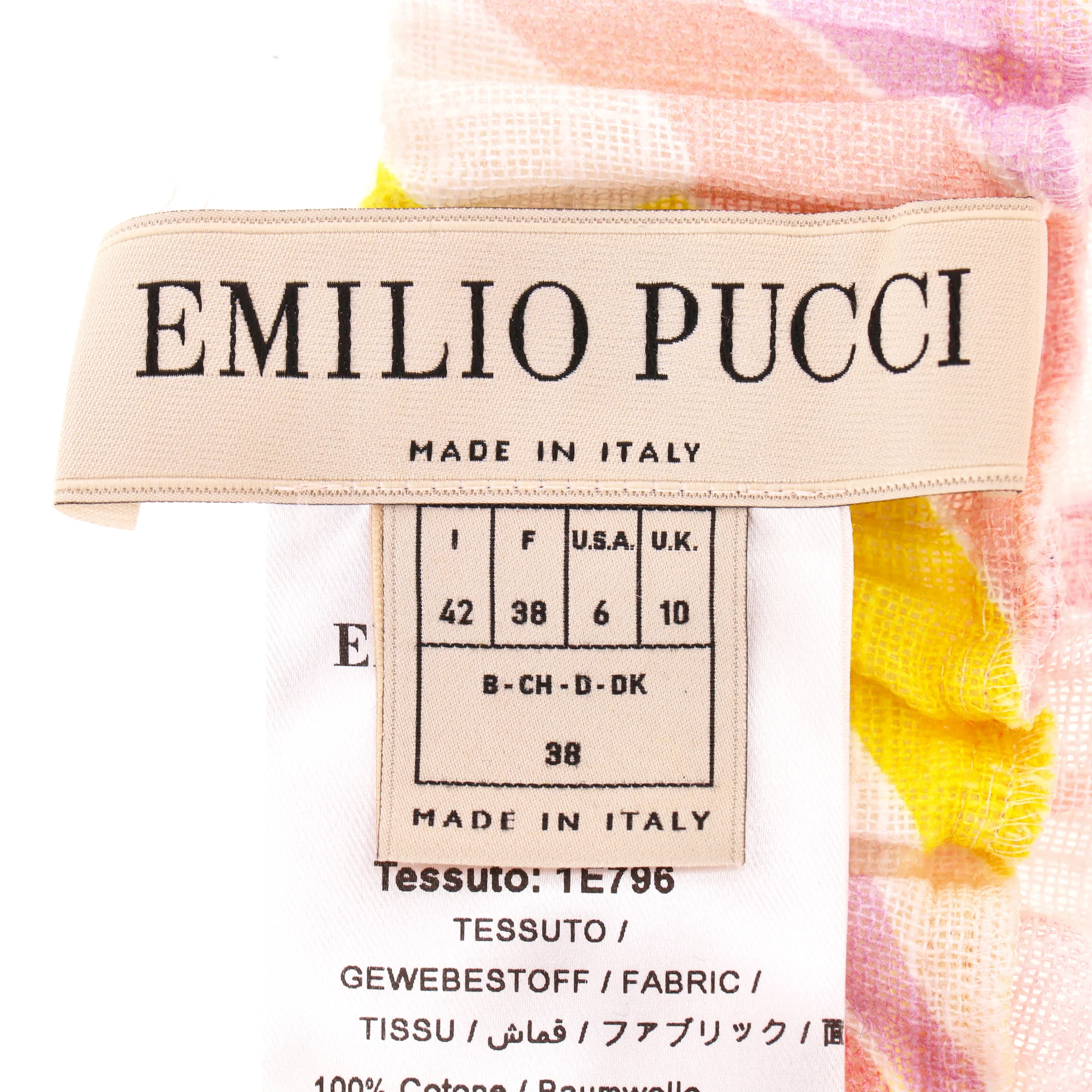 Emilio Pucci Vetrate Print Cropped Cotton Trousers. Size 42IT - Image 6