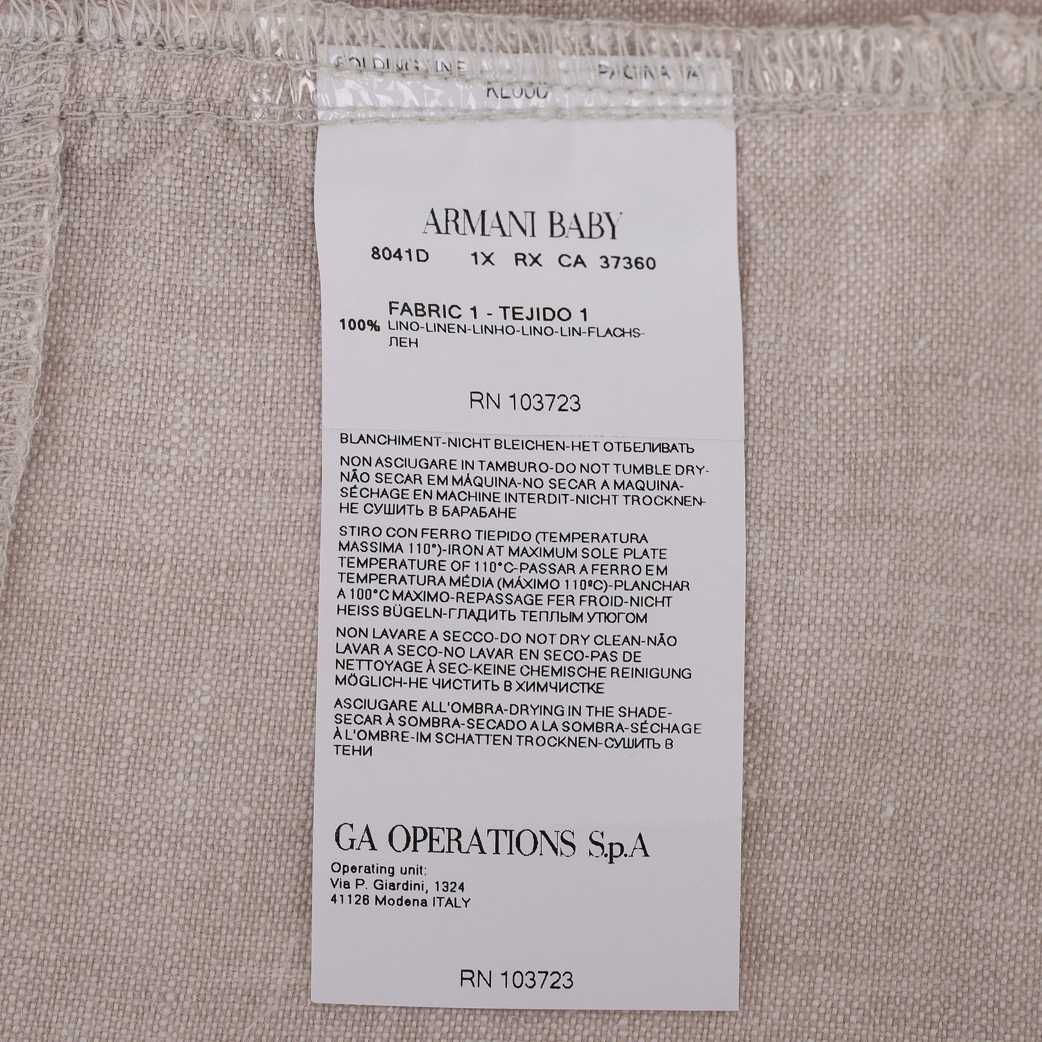 Emporio Armani Baby Girl Linen Romper. Size 6M - Image 8