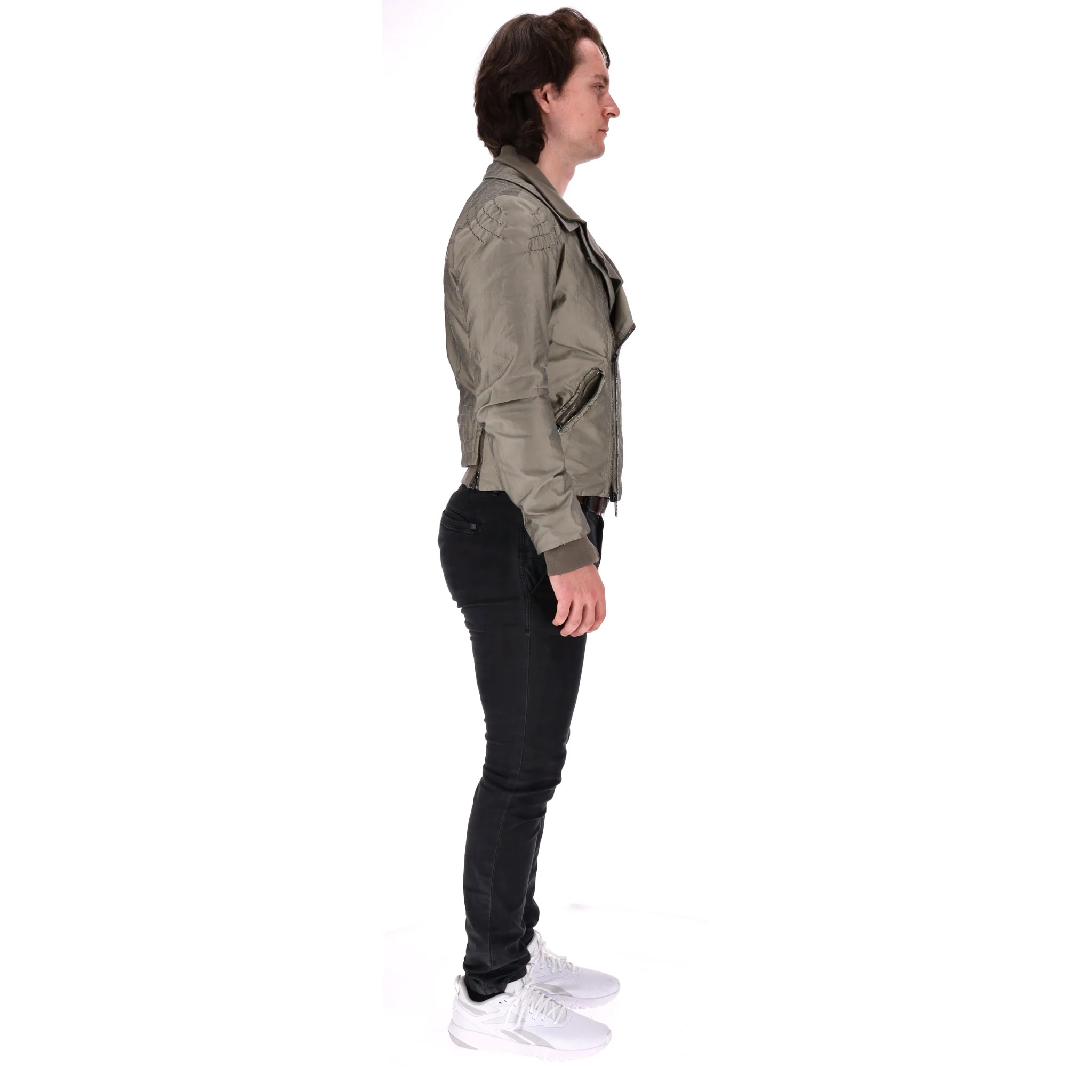 Ermanno Scervino Cotton Blend Biker Jacket. Size 50IT - Image 3