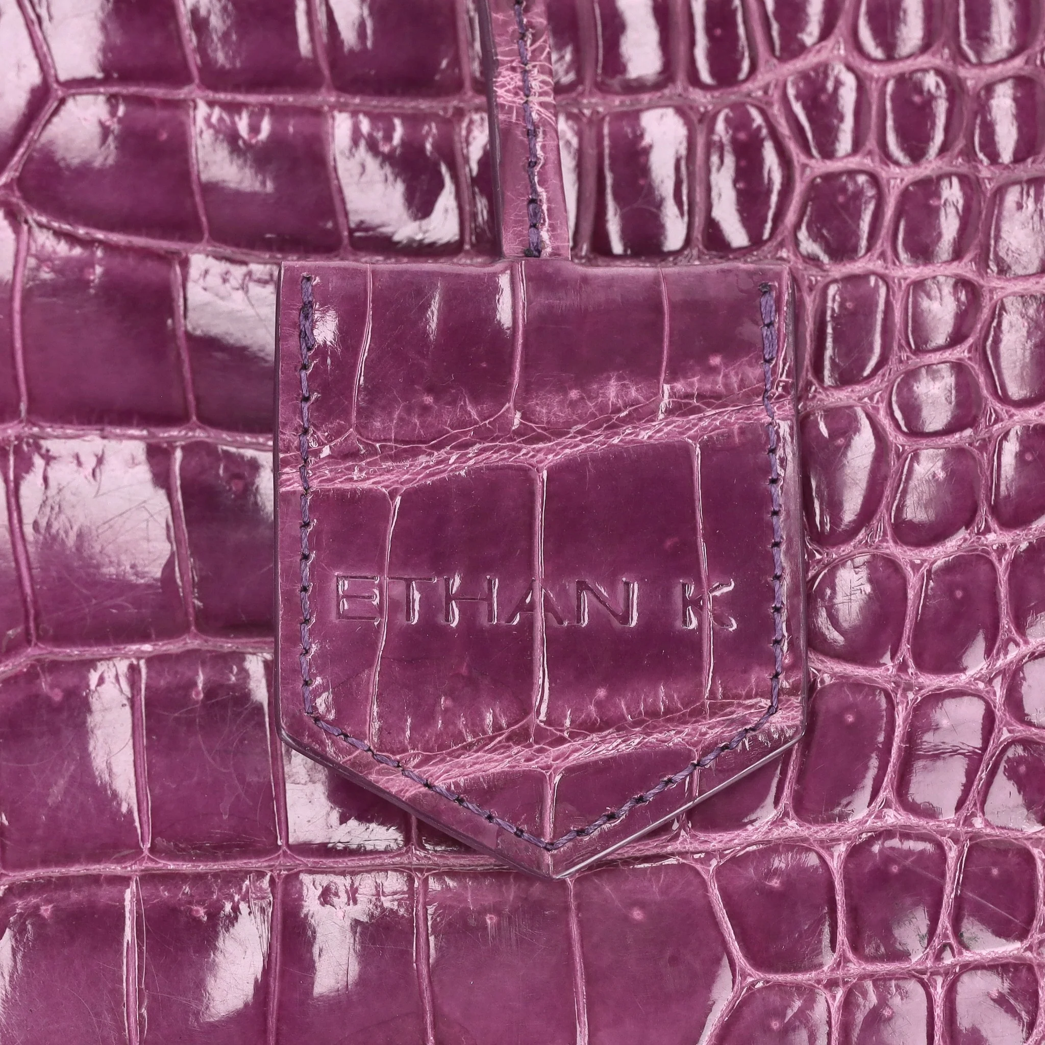 Ethan K Crocodile Skin Bowler Bag - Image 10