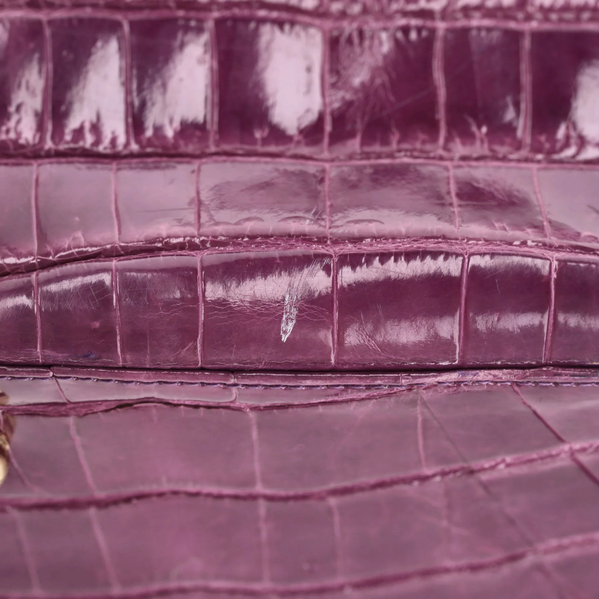 Ethan K Crocodile Skin Bowler Bag - Image 12