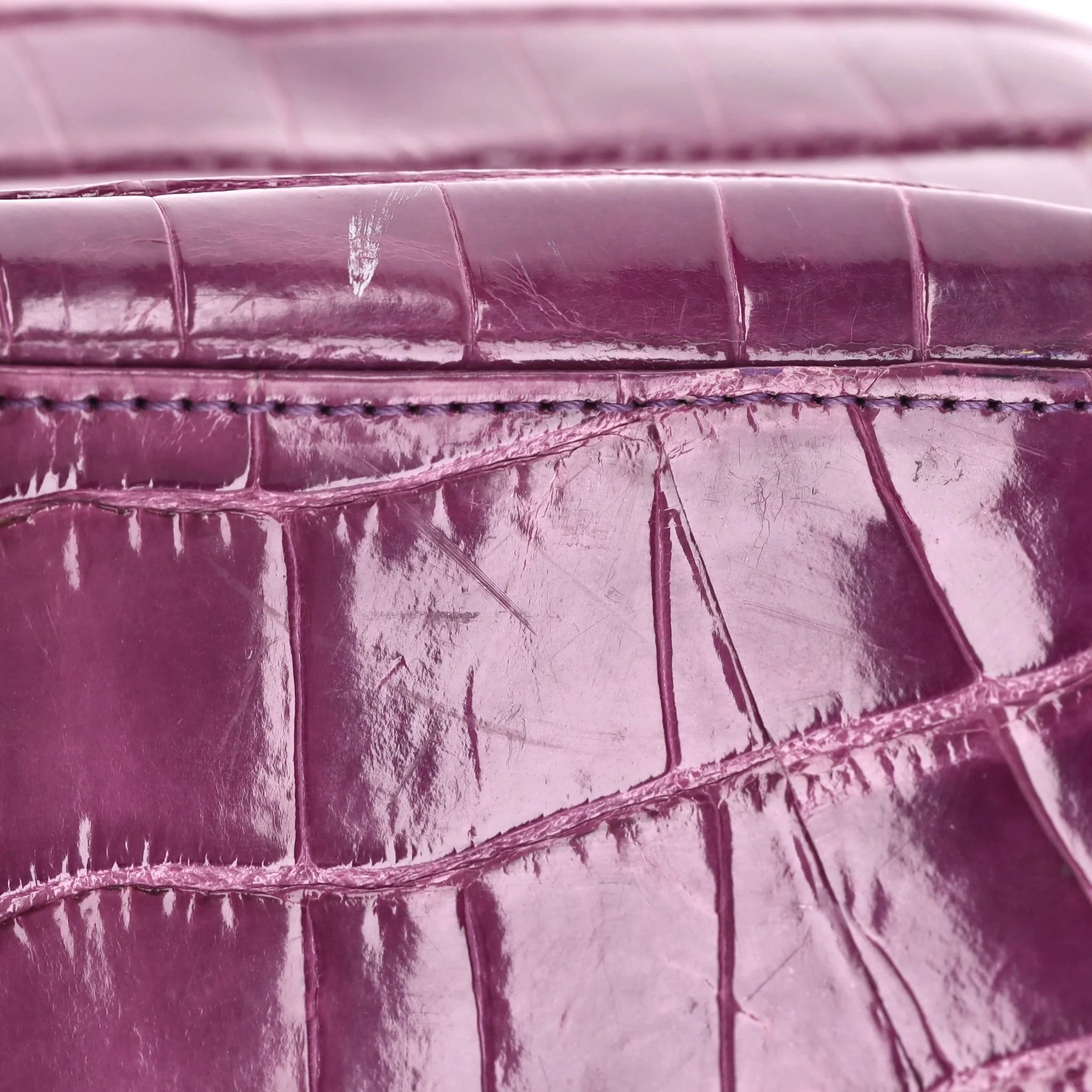 Ethan K Crocodile Skin Bowler Bag - Image 14