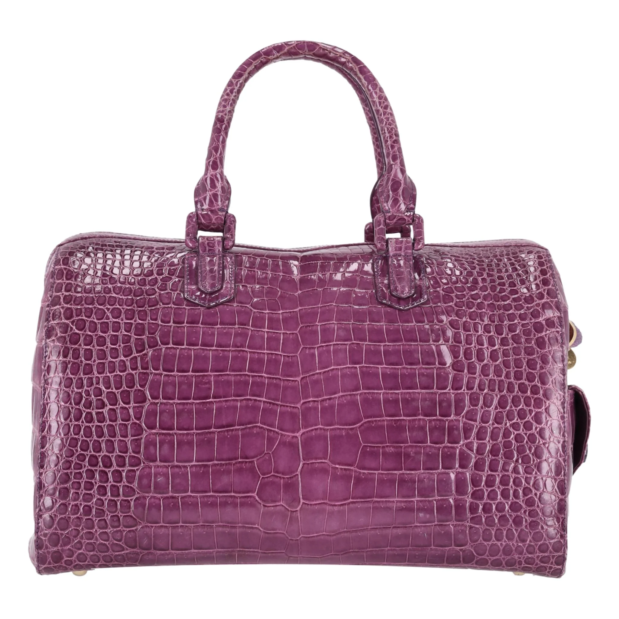 Ethan K Crocodile Skin Bowler Bag - Image 3