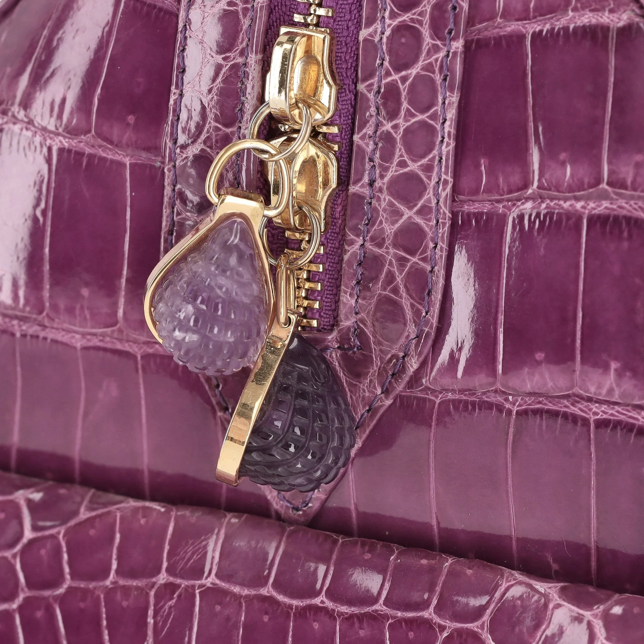 Ethan K Crocodile Skin Bowler Bag - Image 4