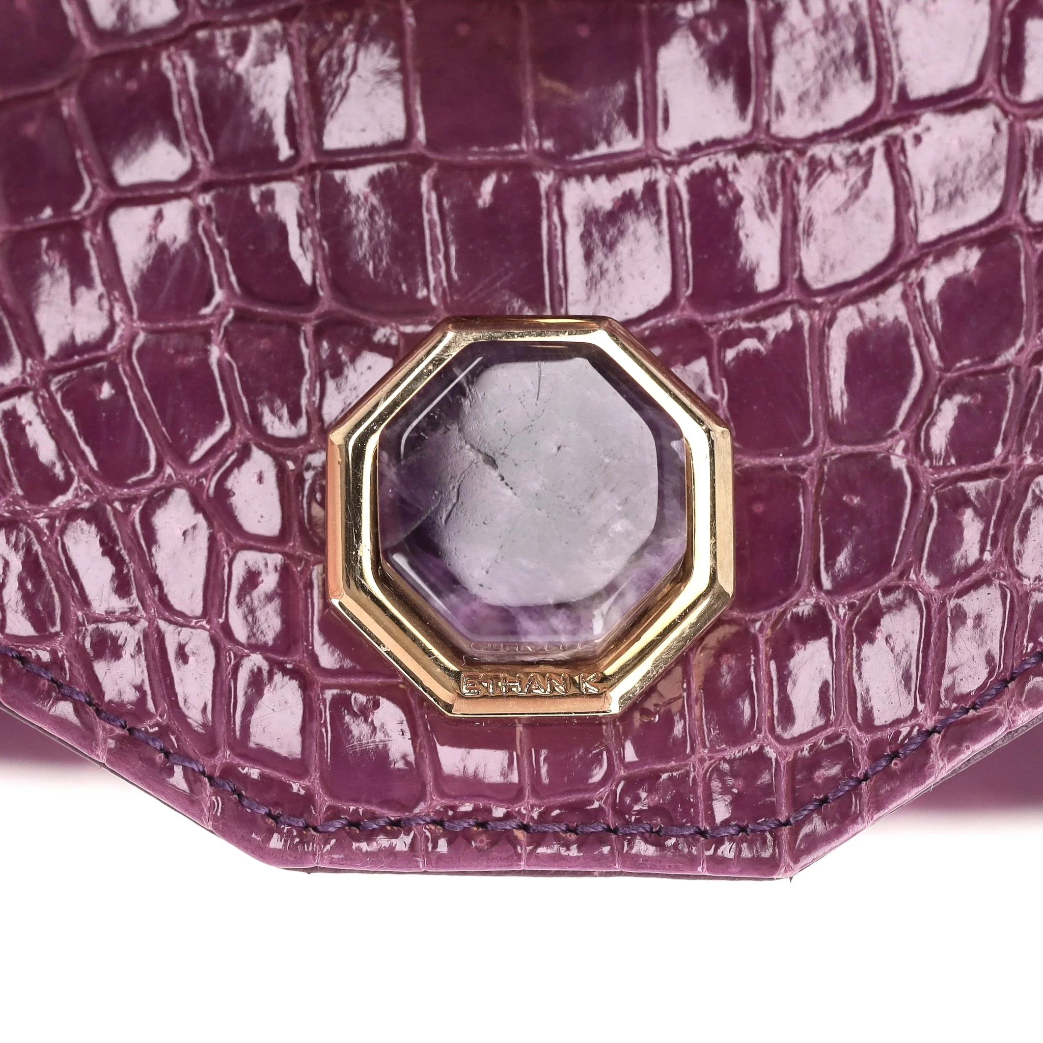Ethan K Crocodile Skin Bowler Bag - Image 8