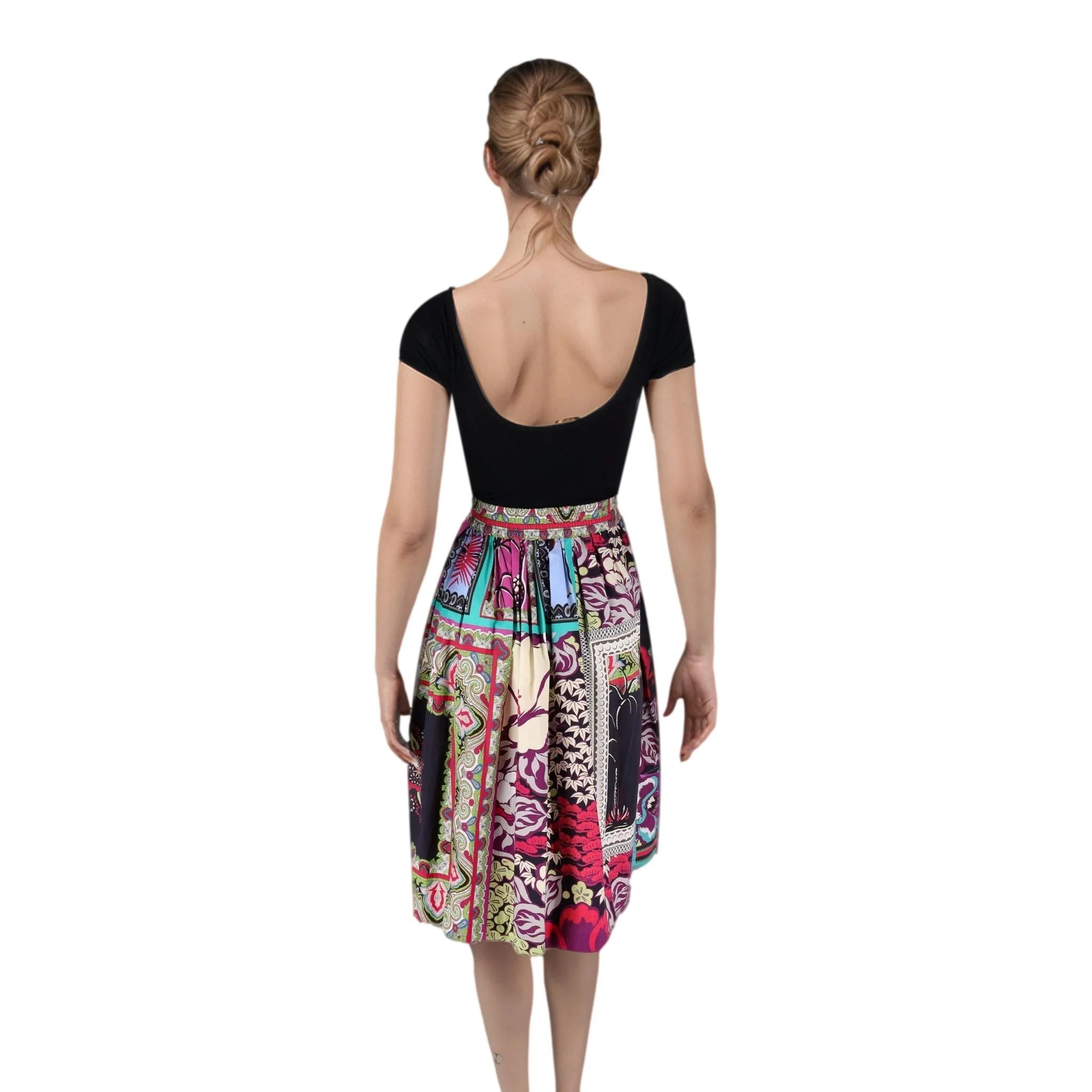 Etro Topical Floral Print Cotton Skirt. Size 38IT - Image 5