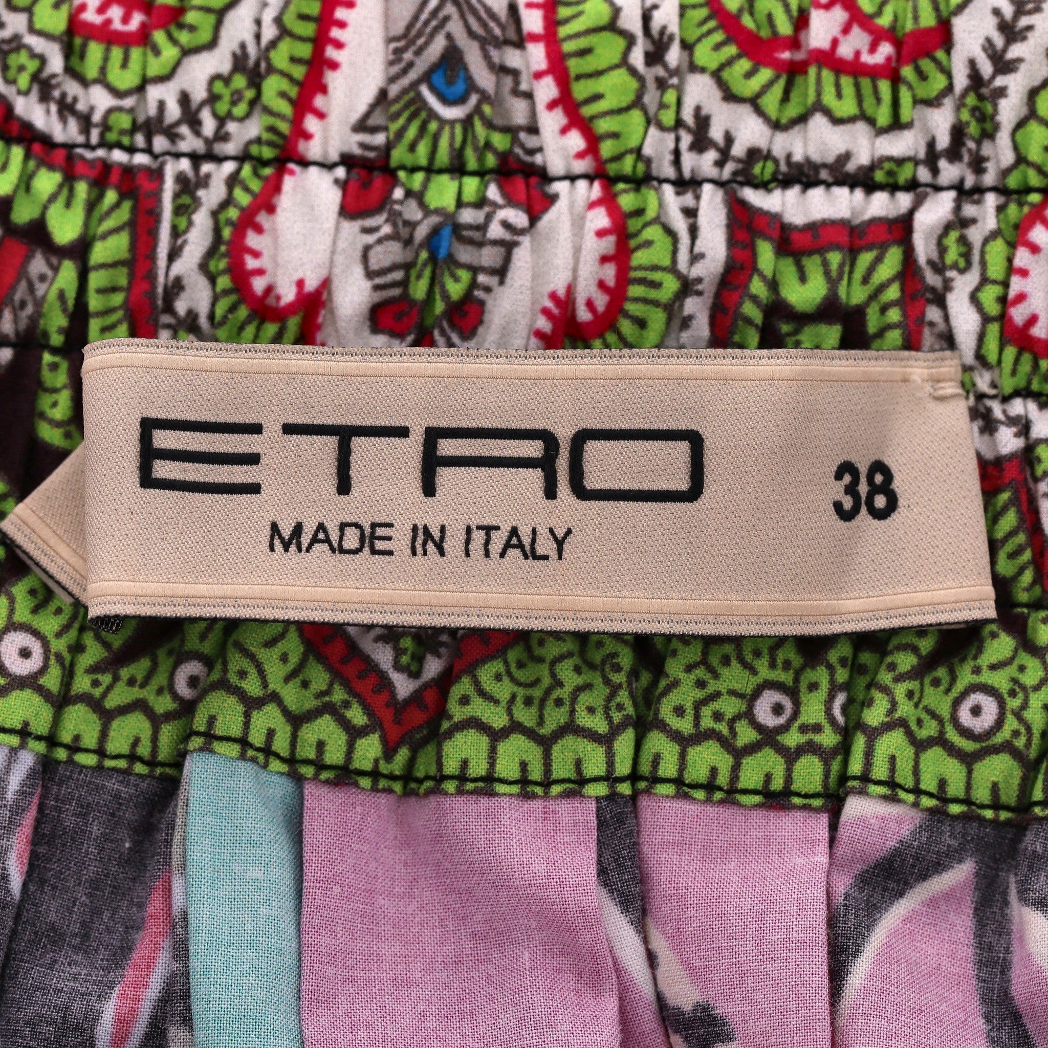 Etro Topical Floral Print Cotton Skirt. Size 38IT - Image 8