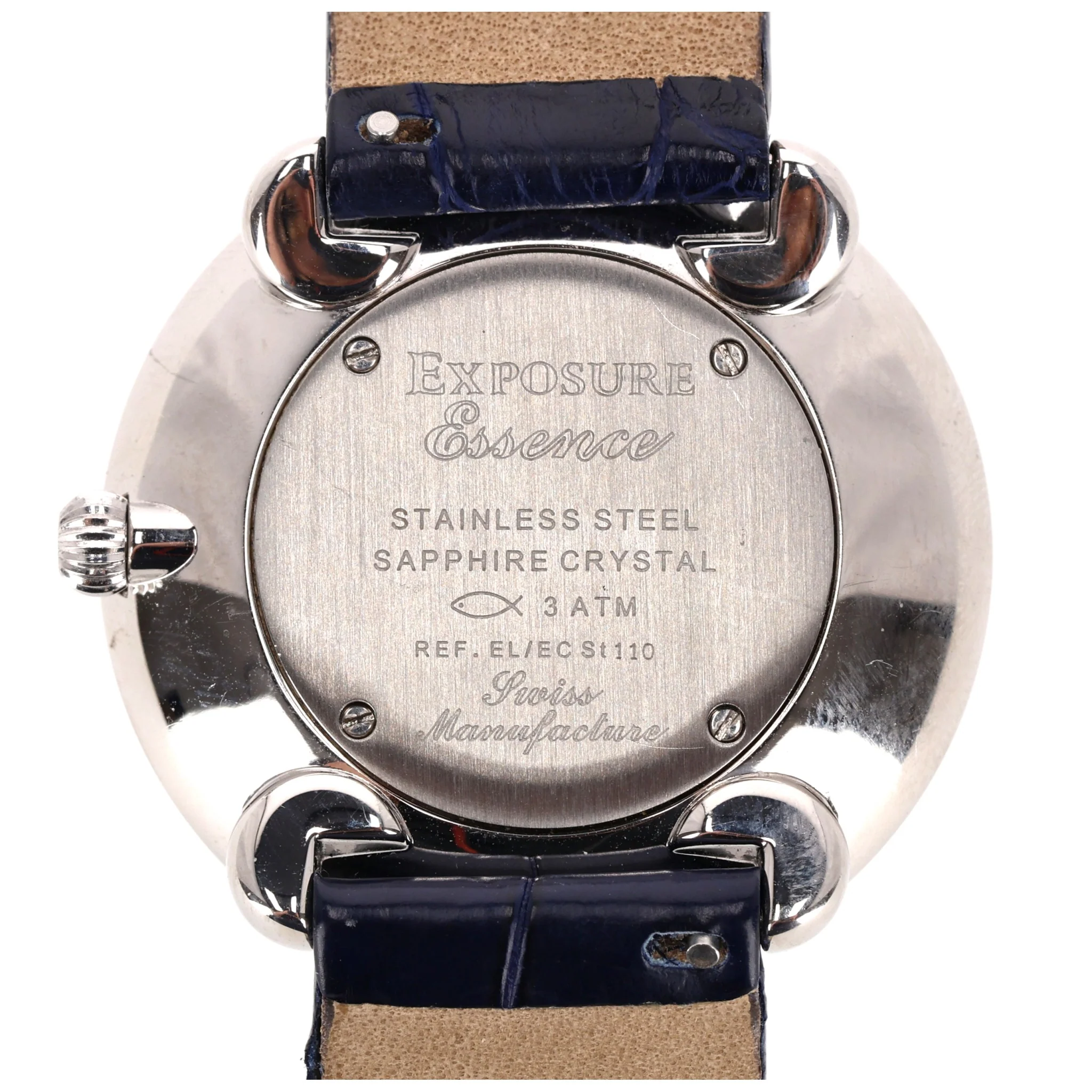 Exposure Swiss Diamond & Jewel Watch With Alligator Skin Strap - Image 7