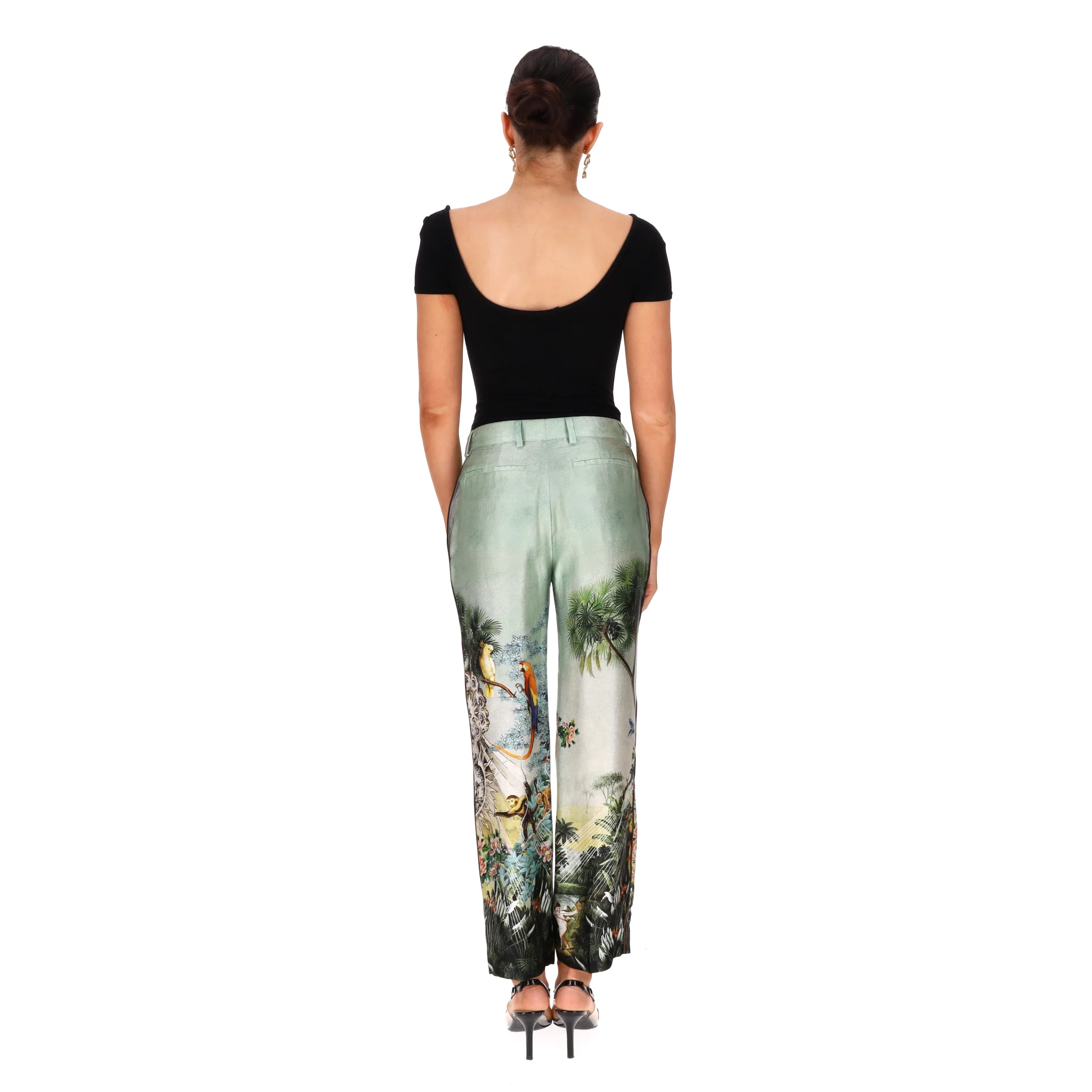 F.R.S. For Restless Sleepers Jungle Print Silk Trousers. Size XS - Image 4