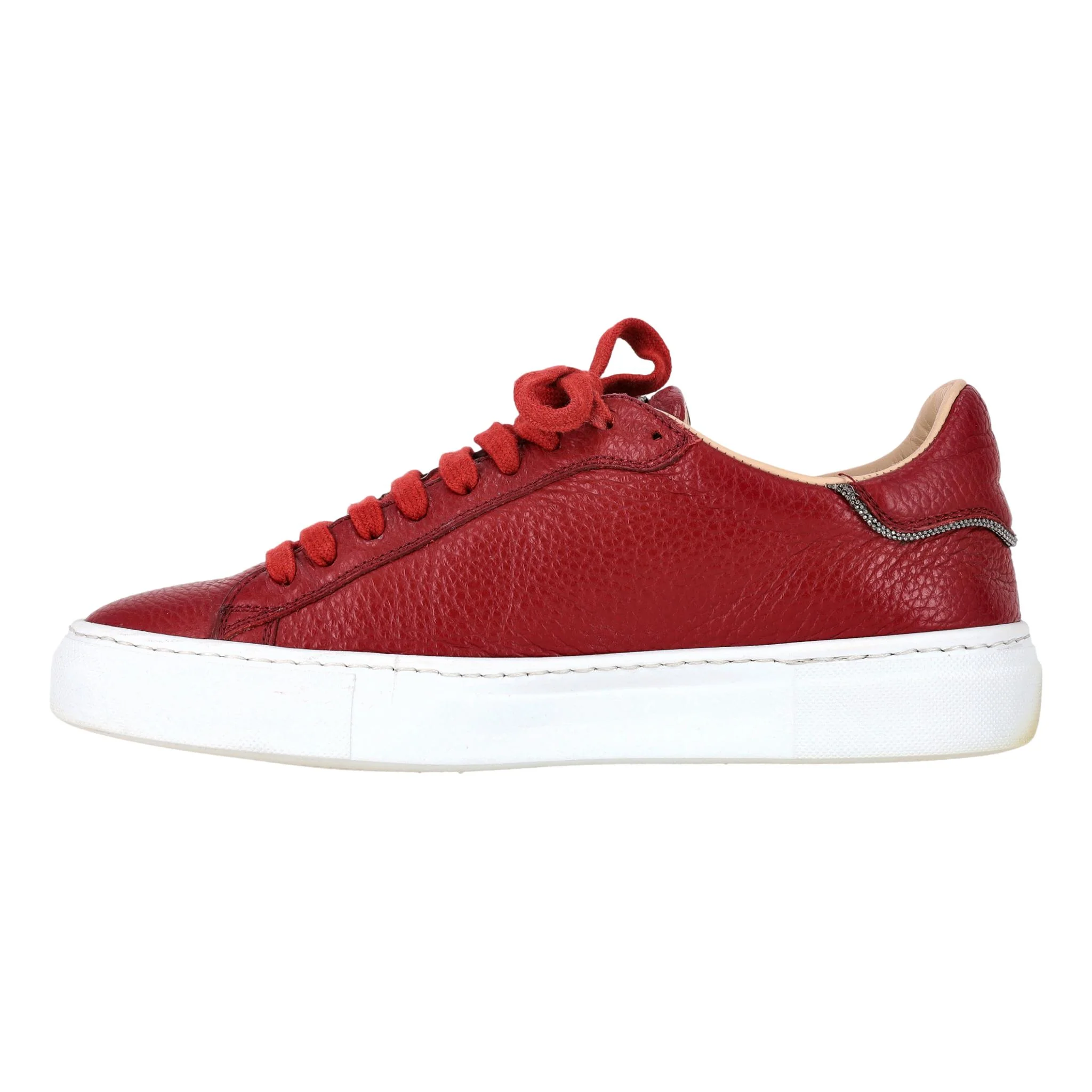 Fabiana Filippi Bead Detailed Leather Sneakers. Size 36 - Image 2