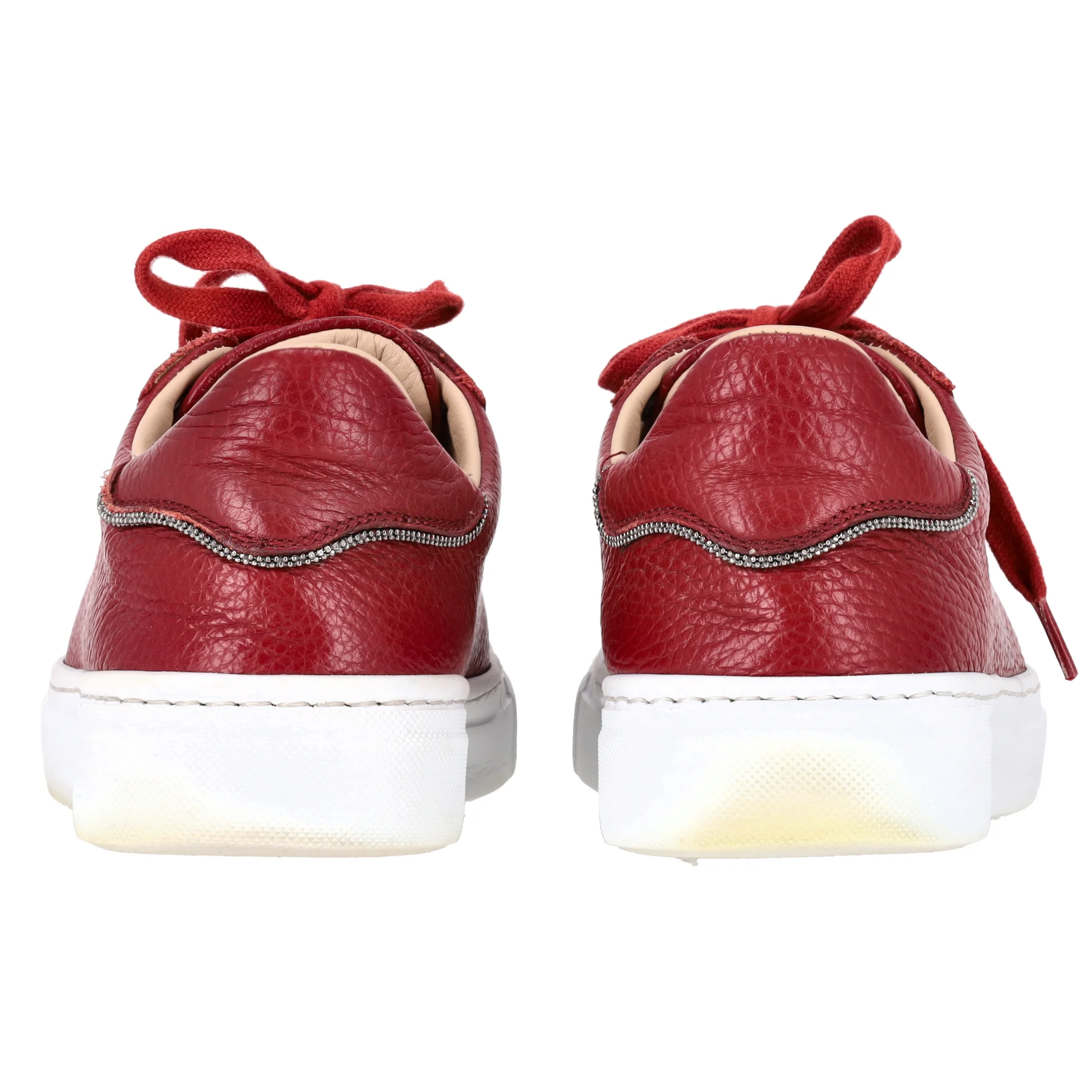 Fabiana Filippi Bead Detailed Leather Sneakers. Size 36 - Image 3