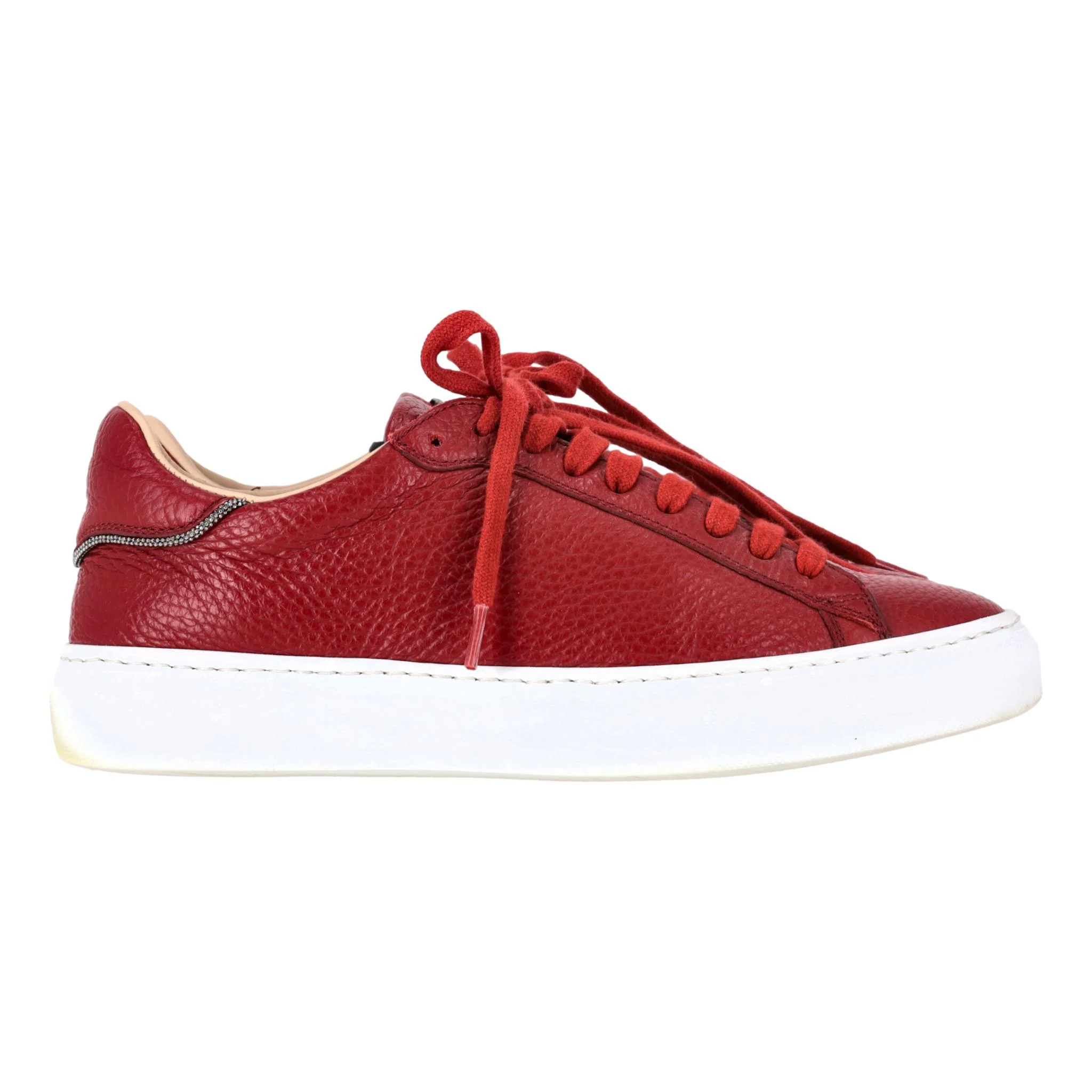 Fabiana Filippi Bead Detailed Leather Sneakers. Size 36 - Image 4