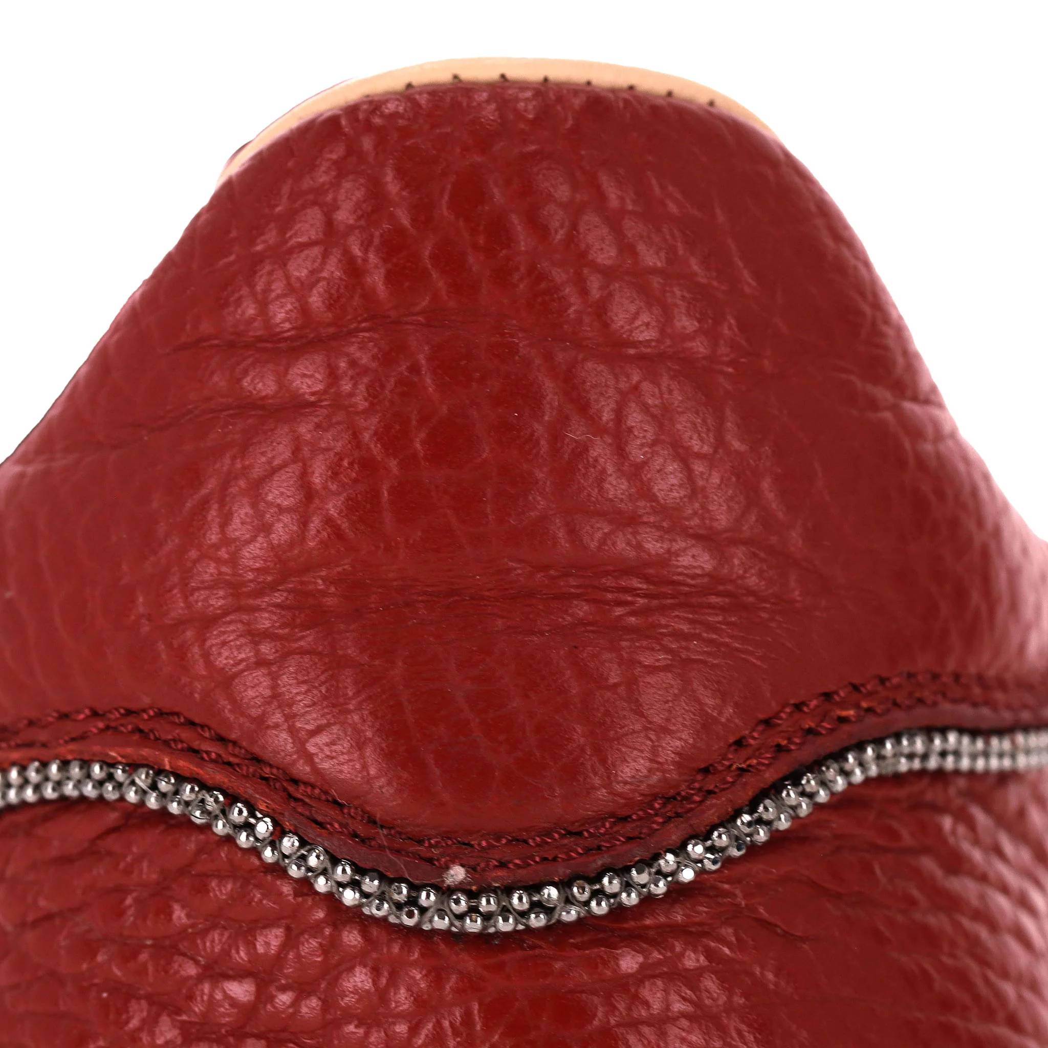 Fabiana Filippi Bead Detailed Leather Sneakers. Size 36 - Image 8