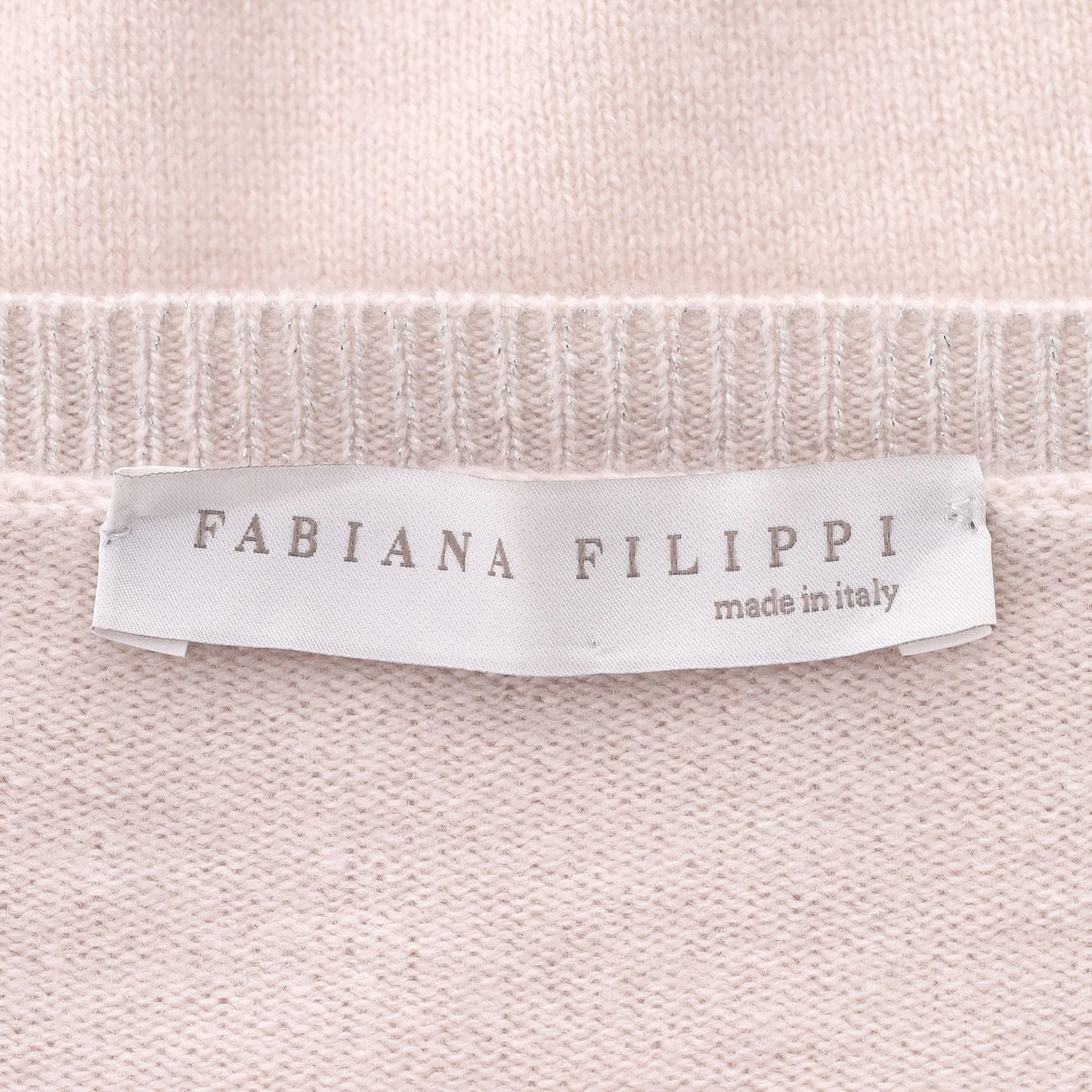 Fabiana Filippi Merino Wool, Silk & Cashmere Jumper With Leather Elbow Patches. Size 42IT - Image 5