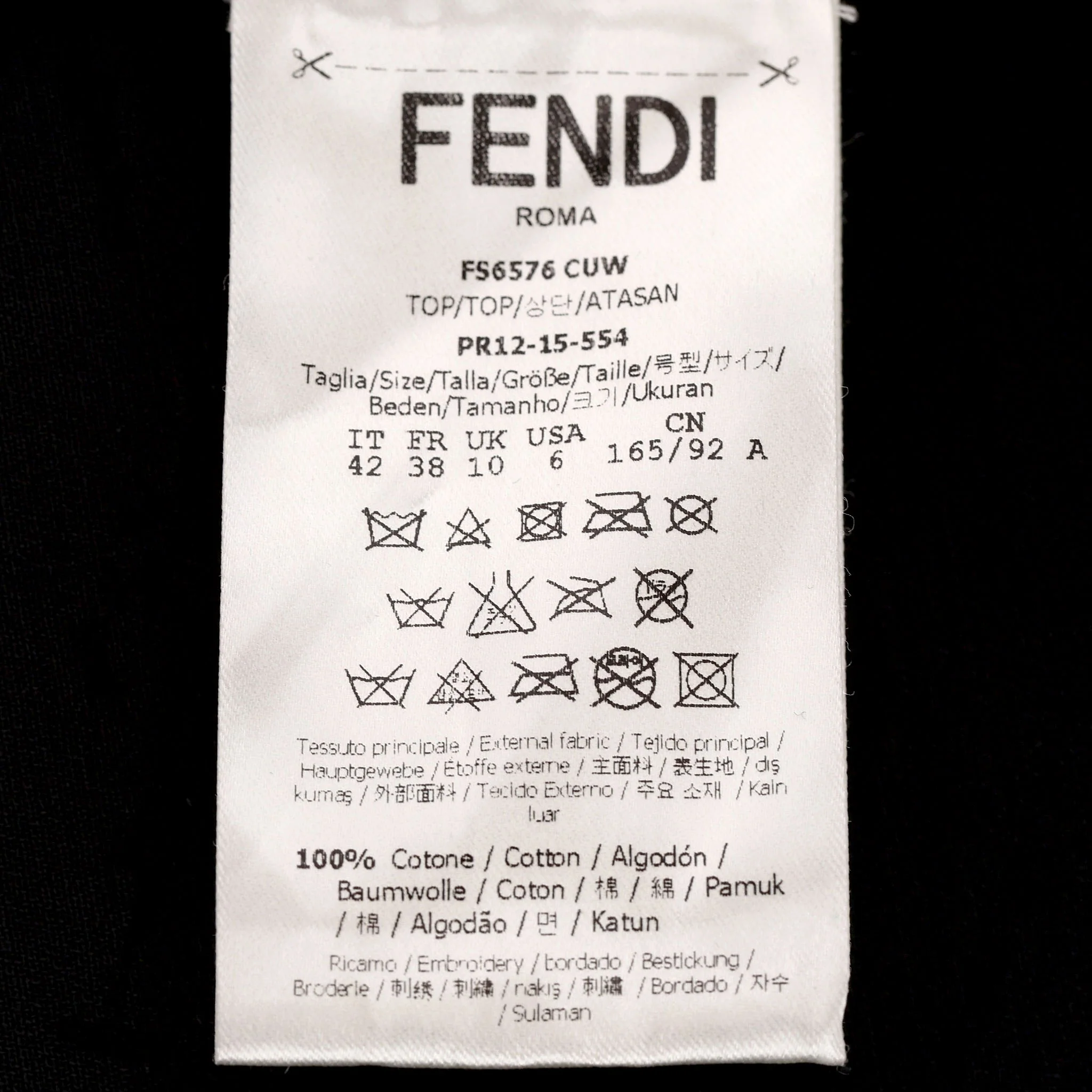 Fendi Cotton Top With Pompom Eyes Detail. Size 42IT - Image 9