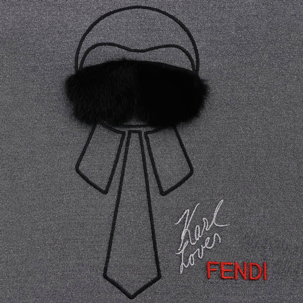 Fendi Karl Lagerfeld Embroidered Laminated Sweatshirt. Size 40IT - Image 5