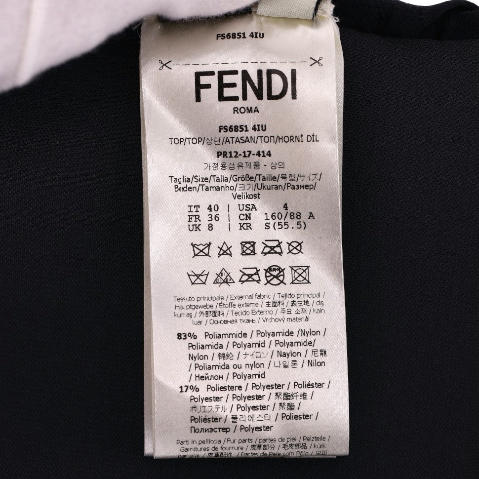 Fendi Karl Lagerfeld Embroidered Laminated Sweatshirt. Size 40IT - Image 9