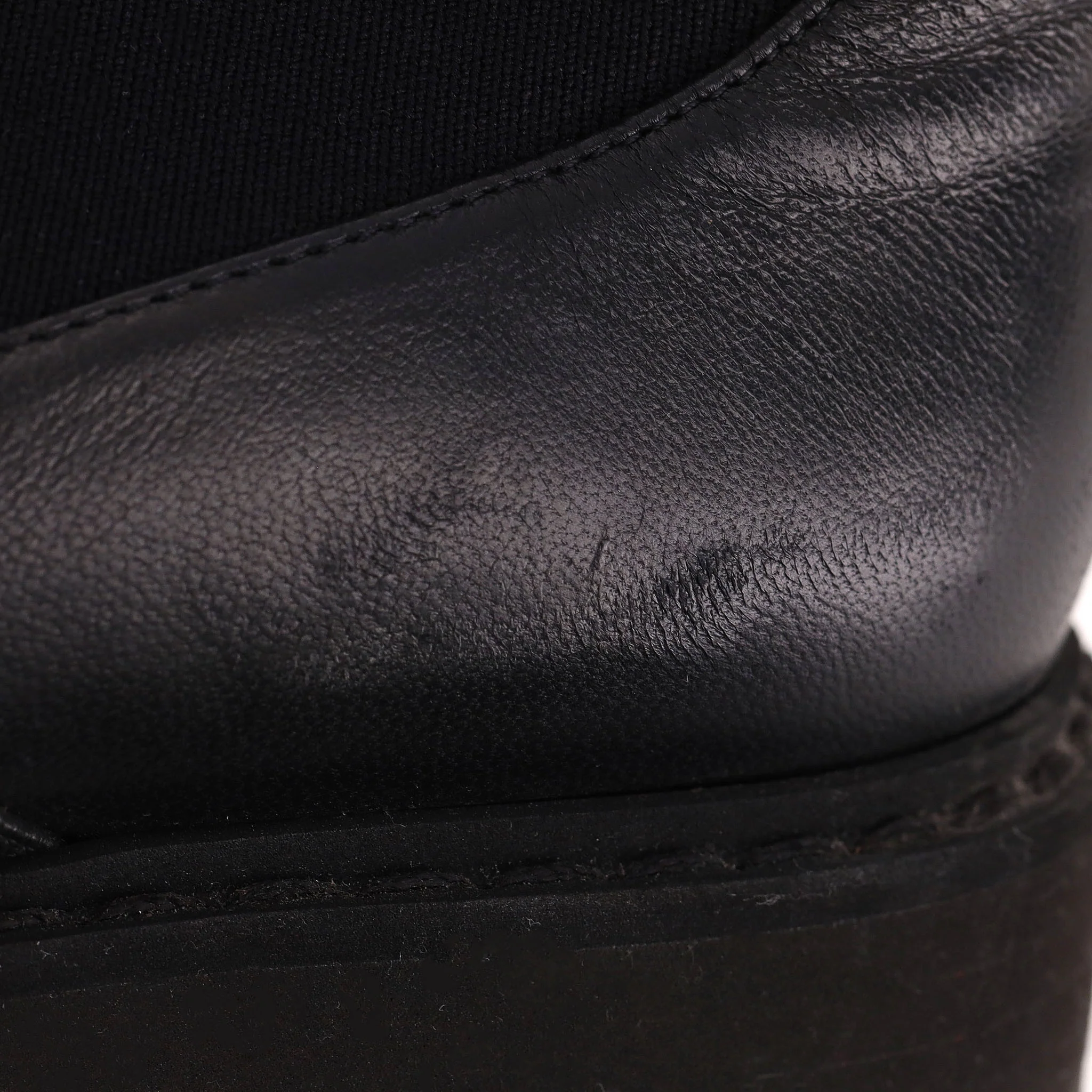 Fendi Logo Leather Knee Sock Boots. Size 36.5 - Image 11