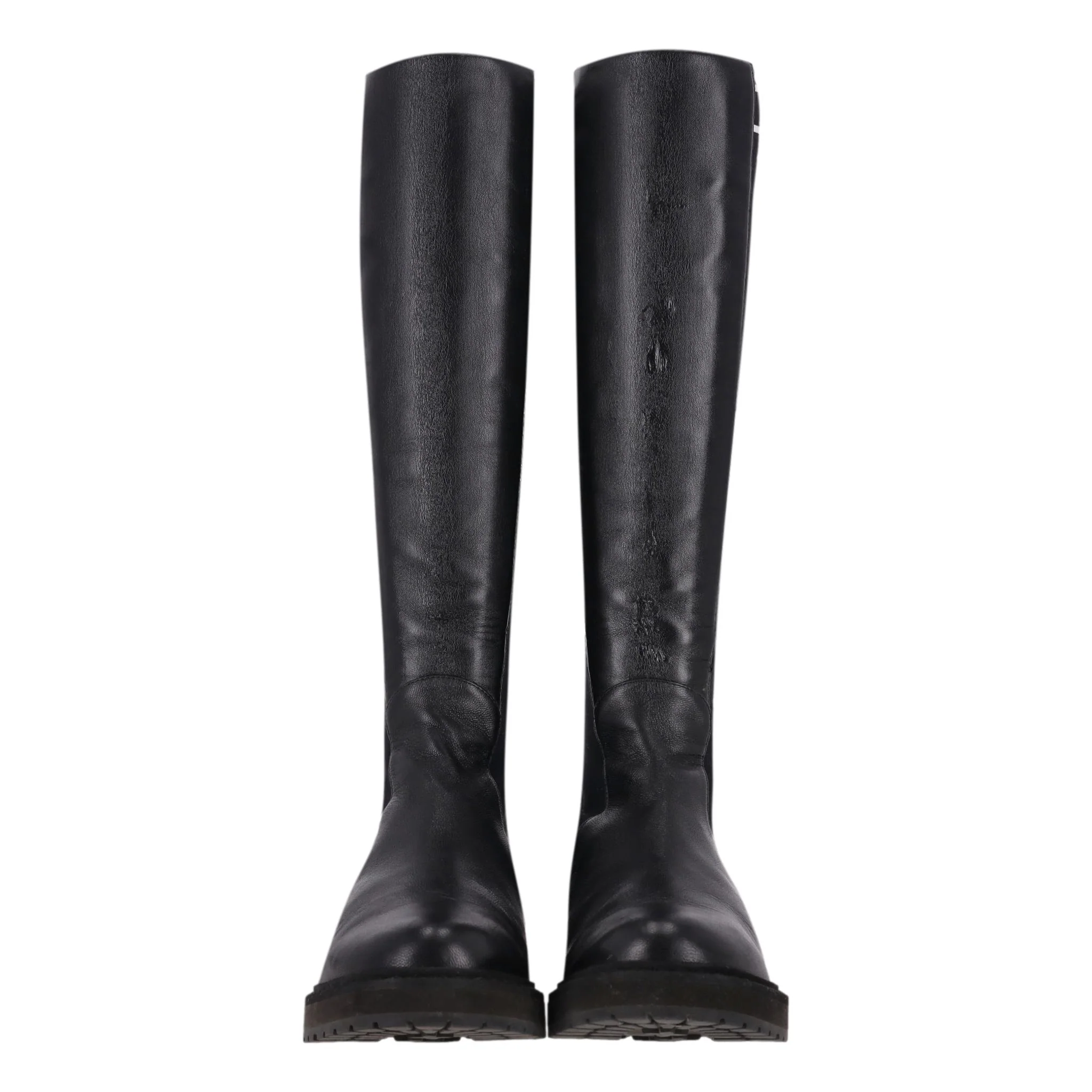 Fendi Logo Leather Knee Sock Boots. Size 36.5 - Image 3