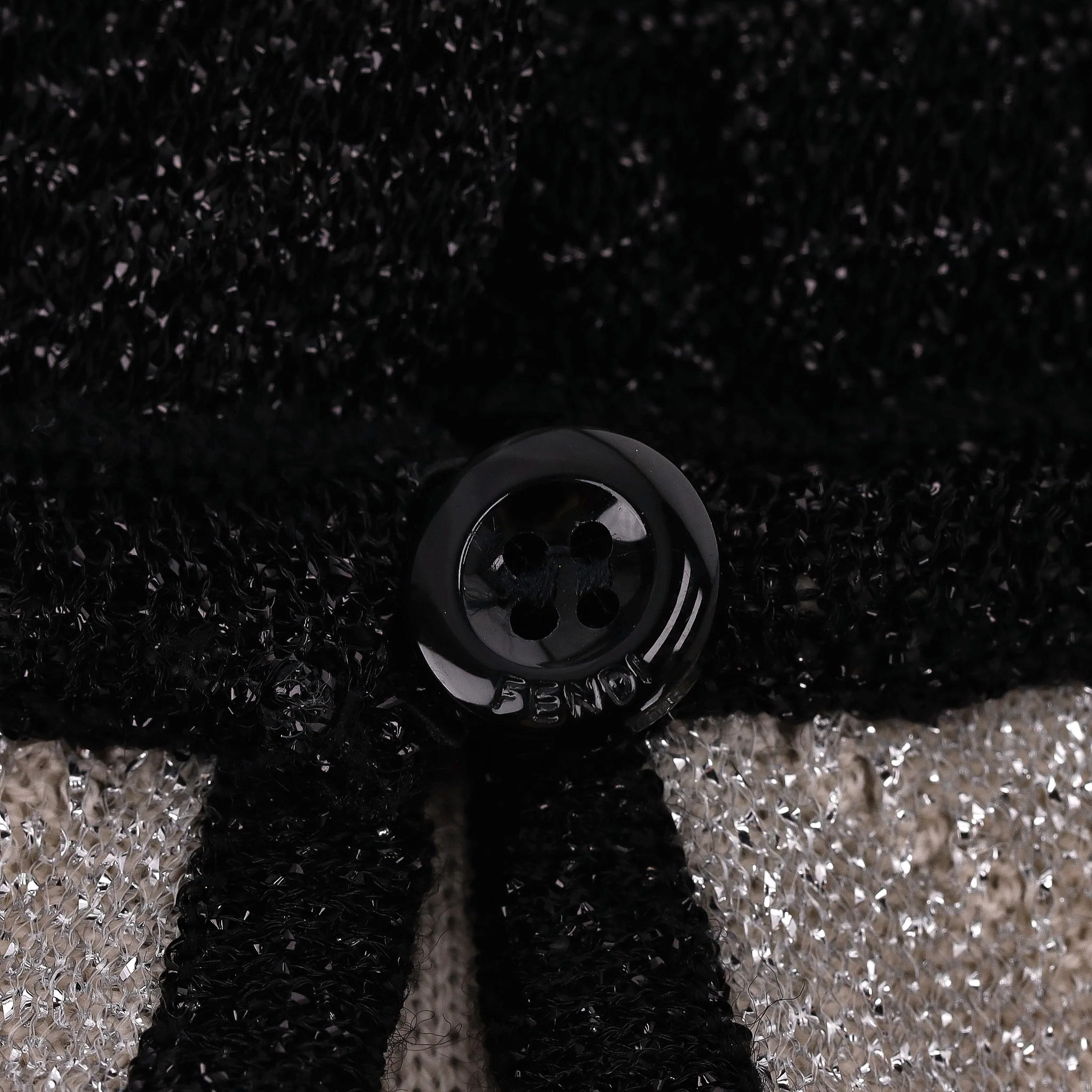 Fendi Metallic Knitted Dress With Mink Fur & Pearl Floral Adornment. Size 38IT - Image 6