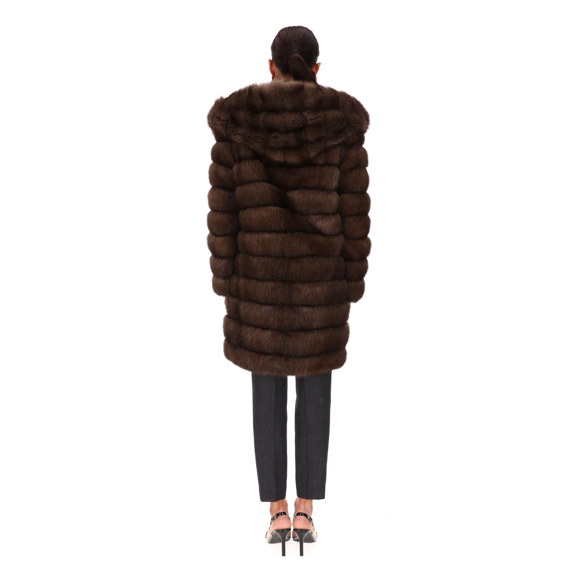 Fendi Mink Fur Hooded Coat. Size 42IT - Image 4