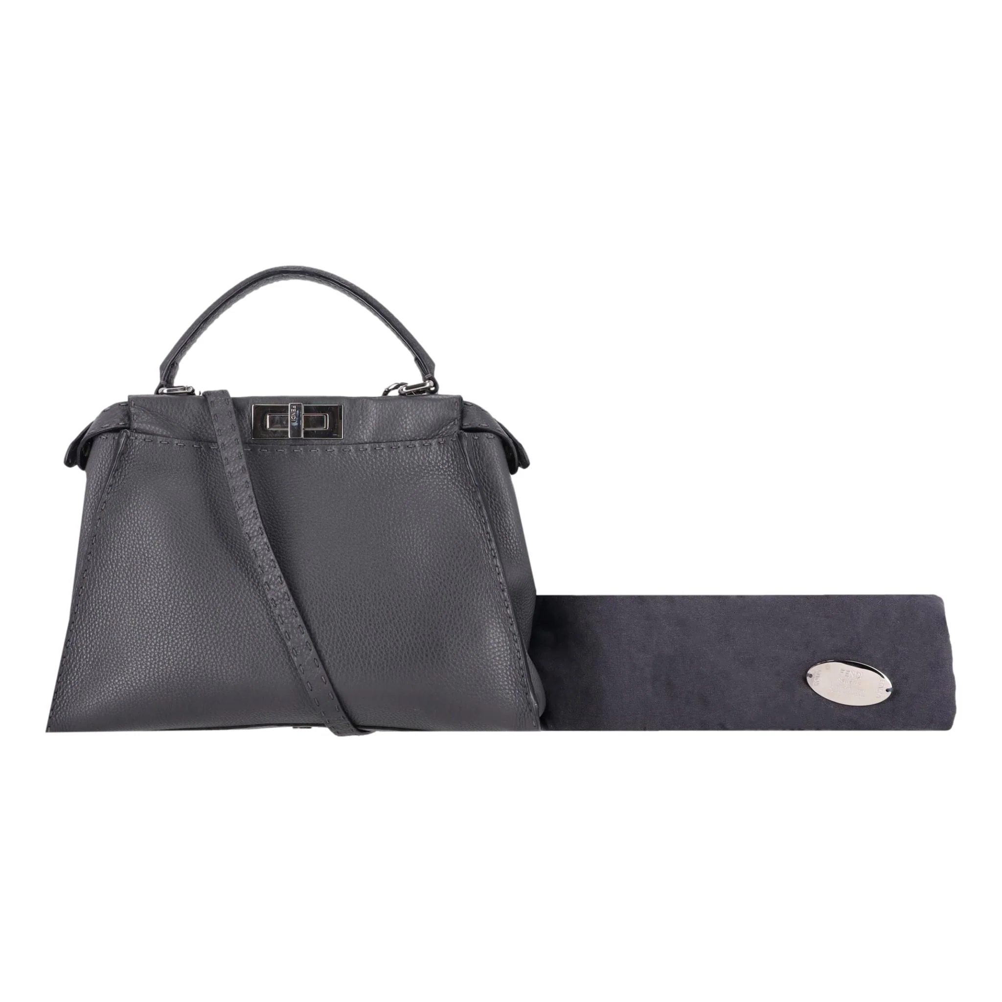 Fendi Peekaboo Medium Model Leather Tote Bag - Image 6