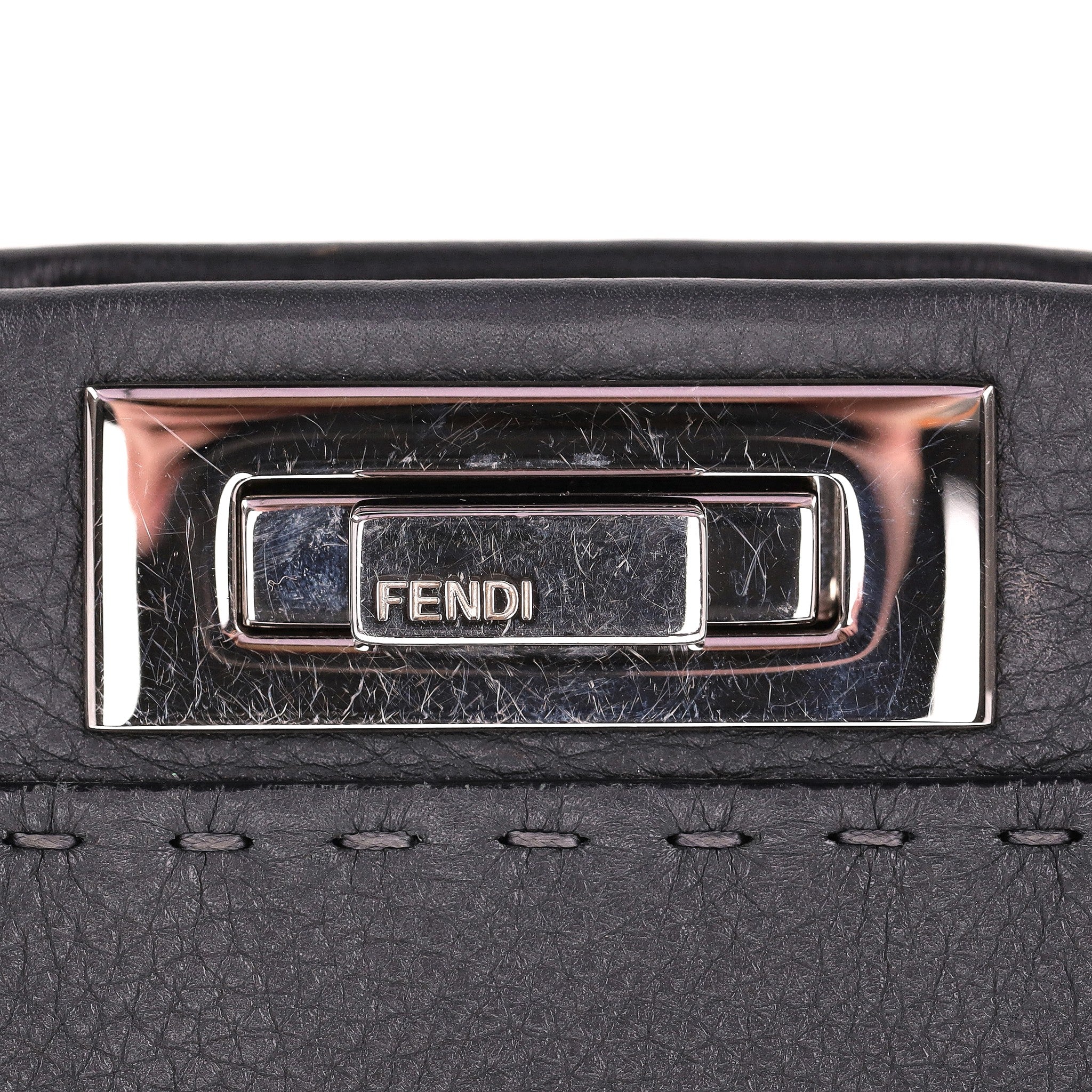 Fendi Peekaboo Medium Model Leather Tote Bag - Image 7