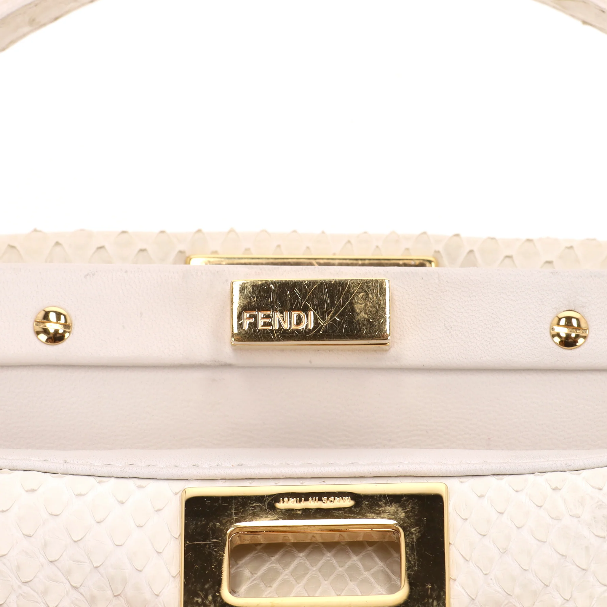 Fendi Python Skin Mini Peekaboo Bag - Image 12