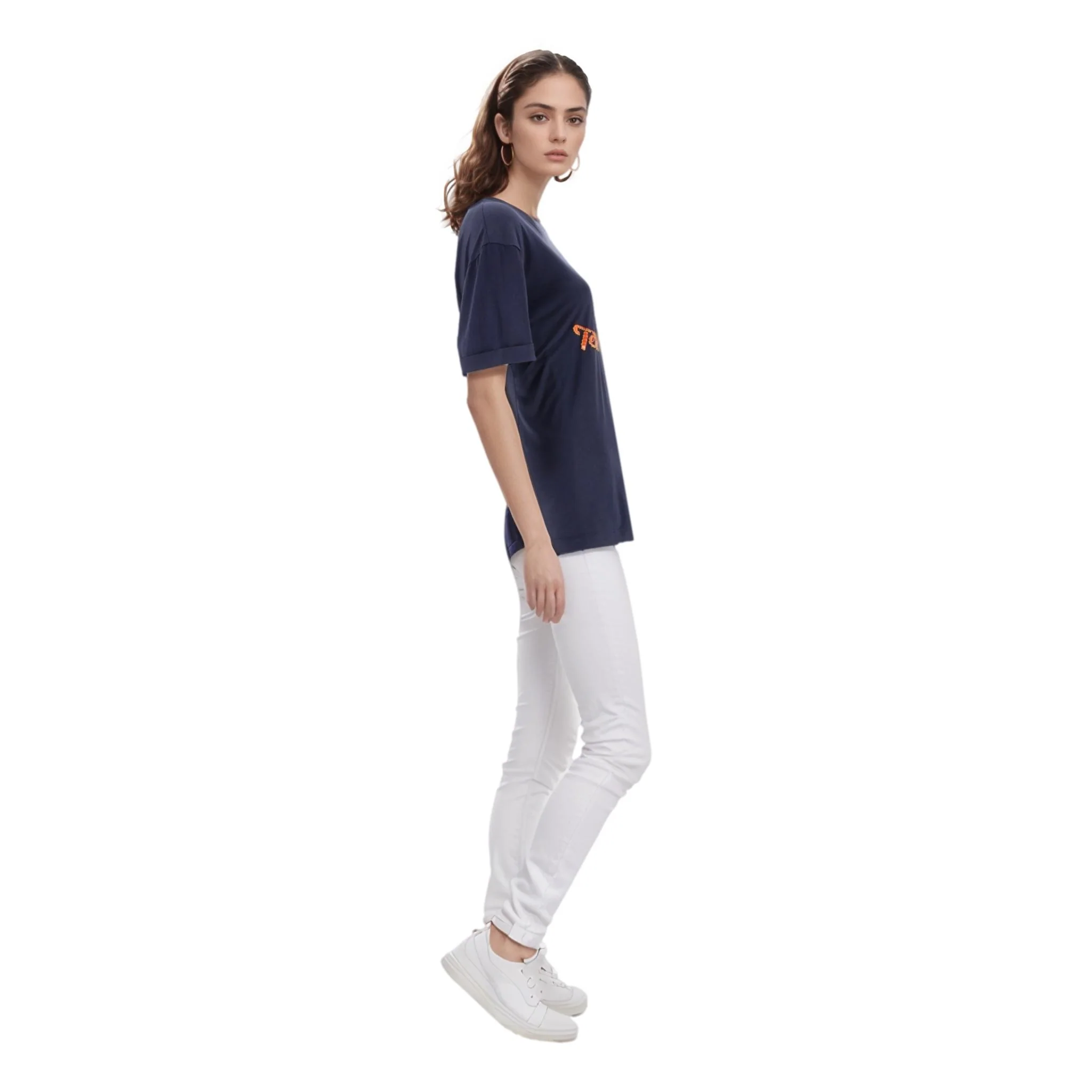 Fendi Sequin Patch Cotton Logo Top. Size S - Image 3