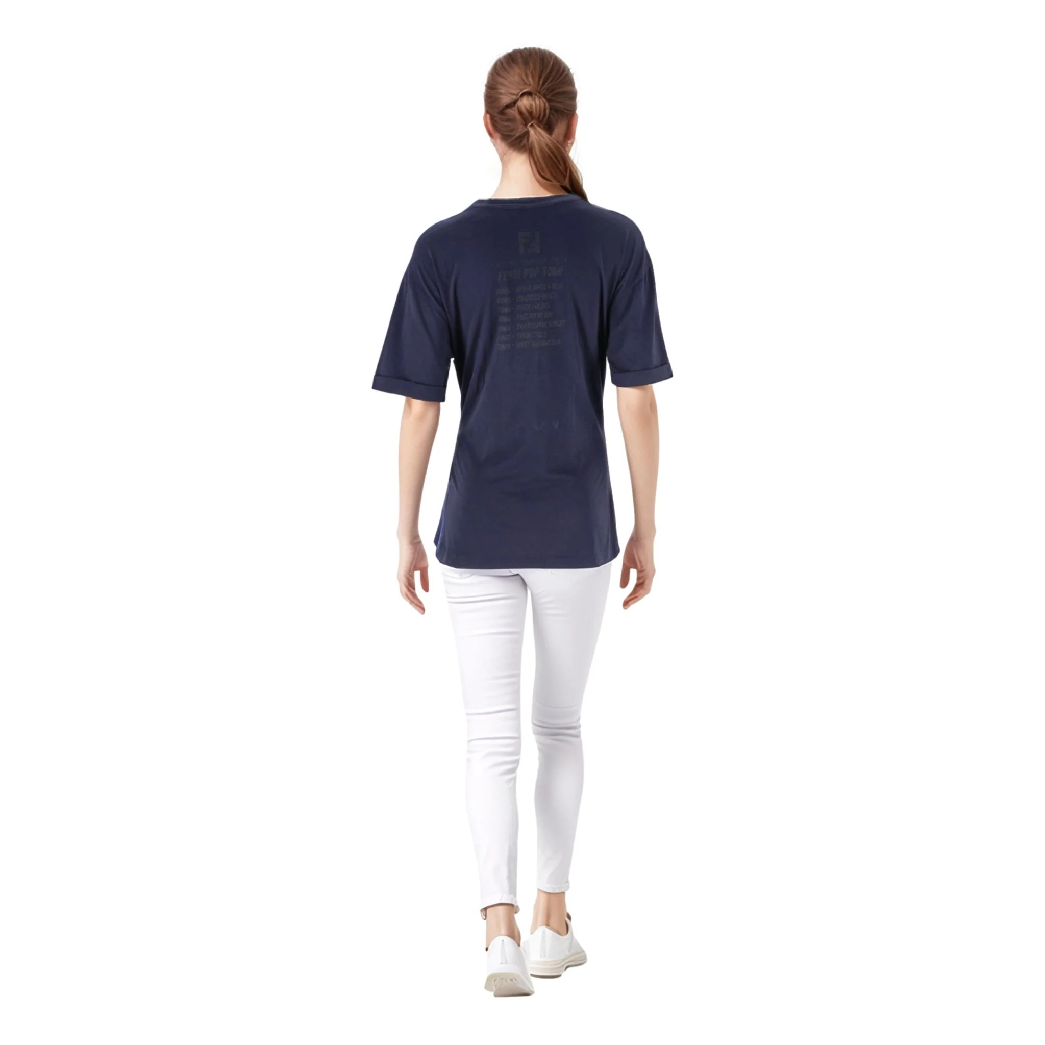 Fendi Sequin Patch Cotton Logo Top. Size S - Image 4