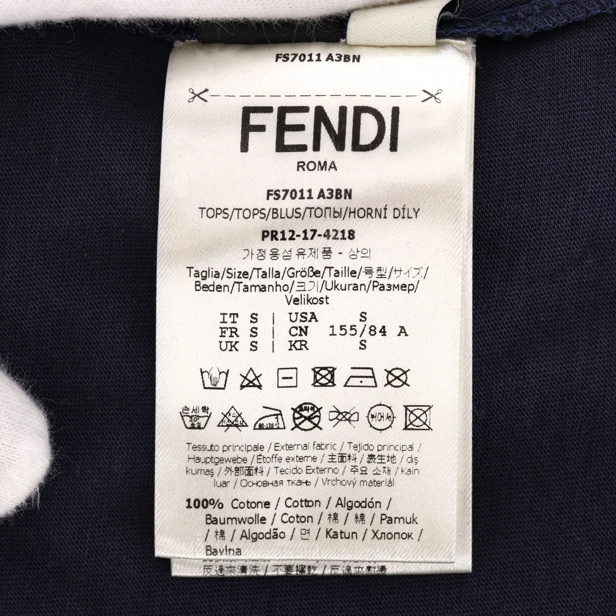 Fendi Sequin Patch Cotton Logo Top. Size S - Image 6