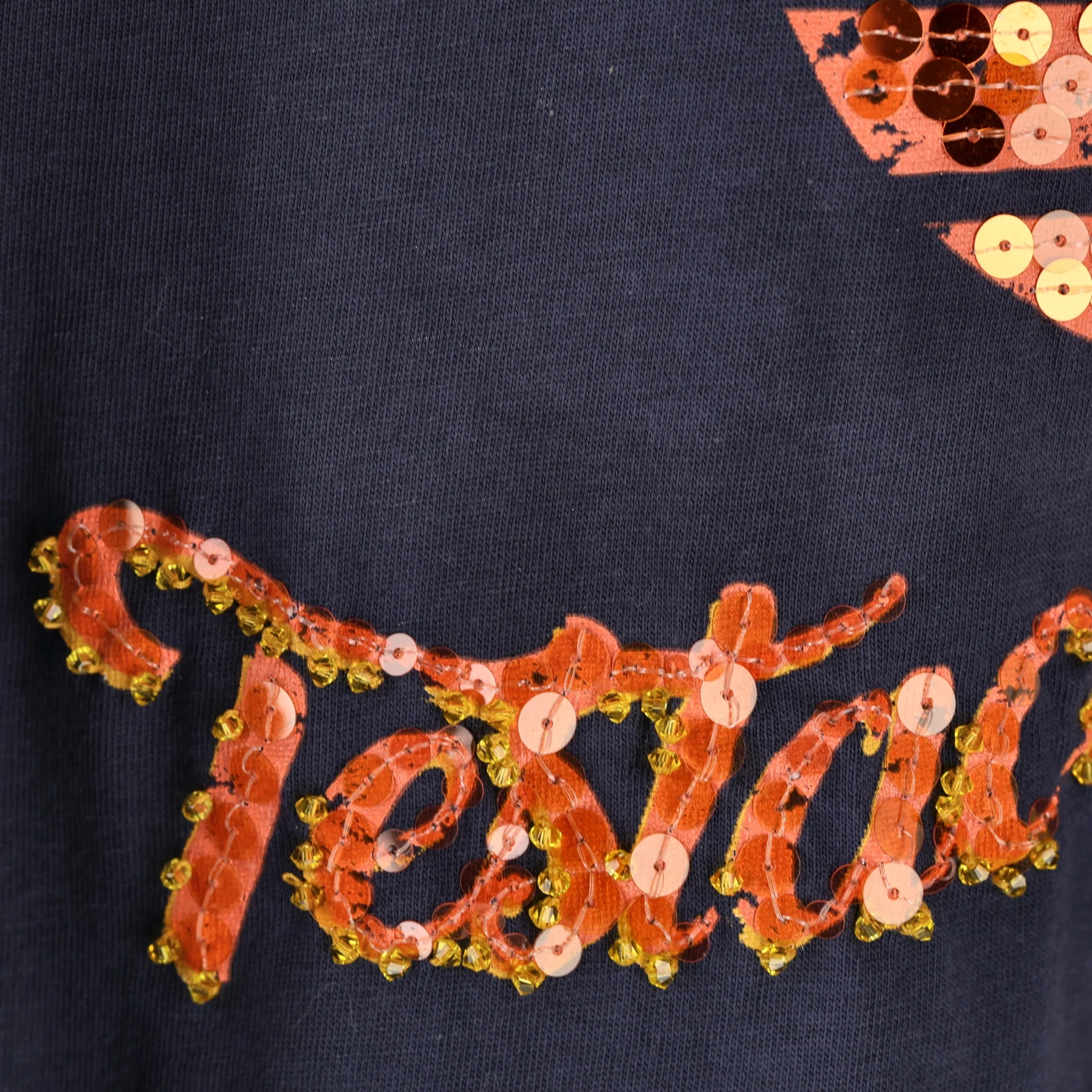 Fendi Sequin Patch Cotton Logo Top. Size S - Image 8