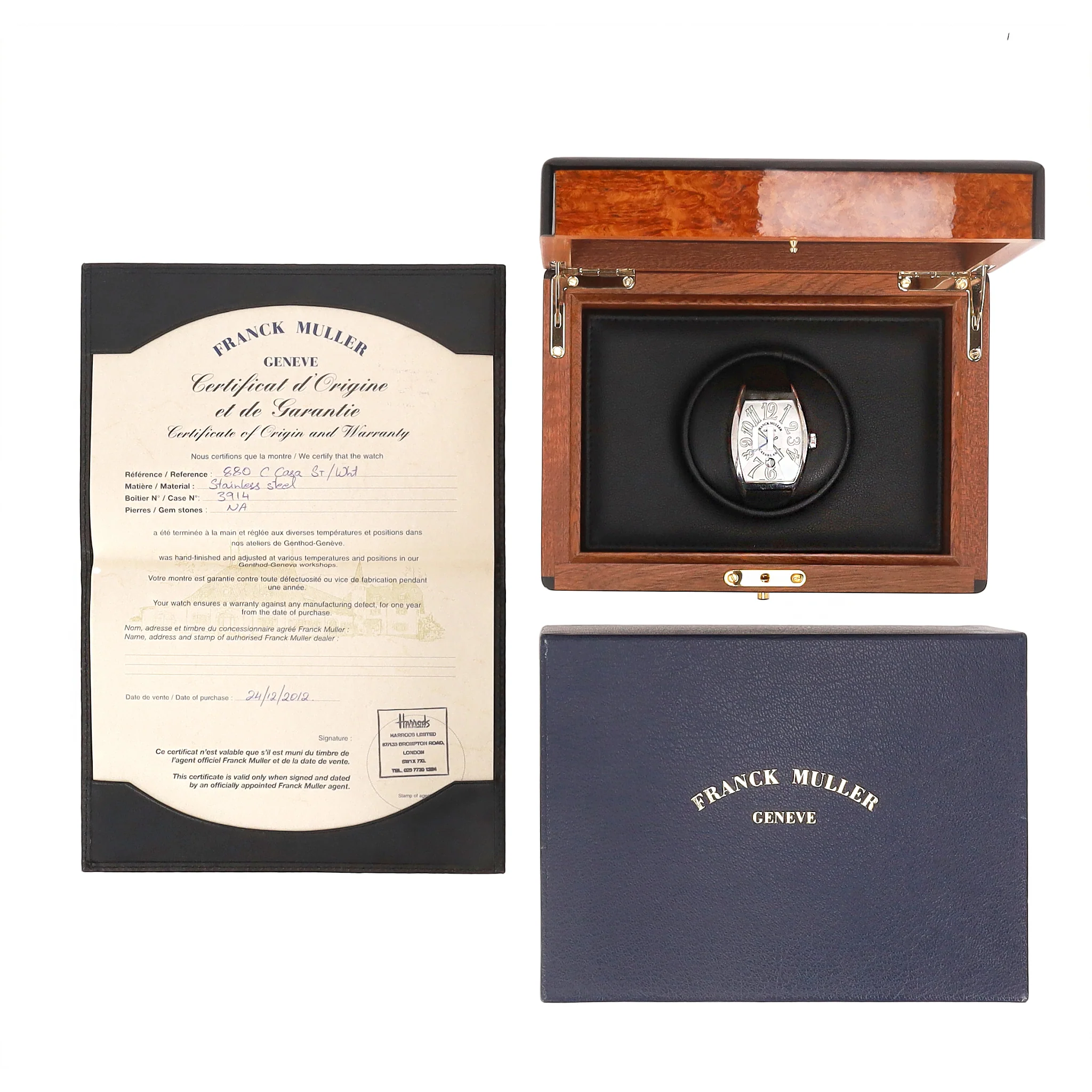 Franck Muller Stainless Steel Casablanca Watch With Rubber Strap - Image 3