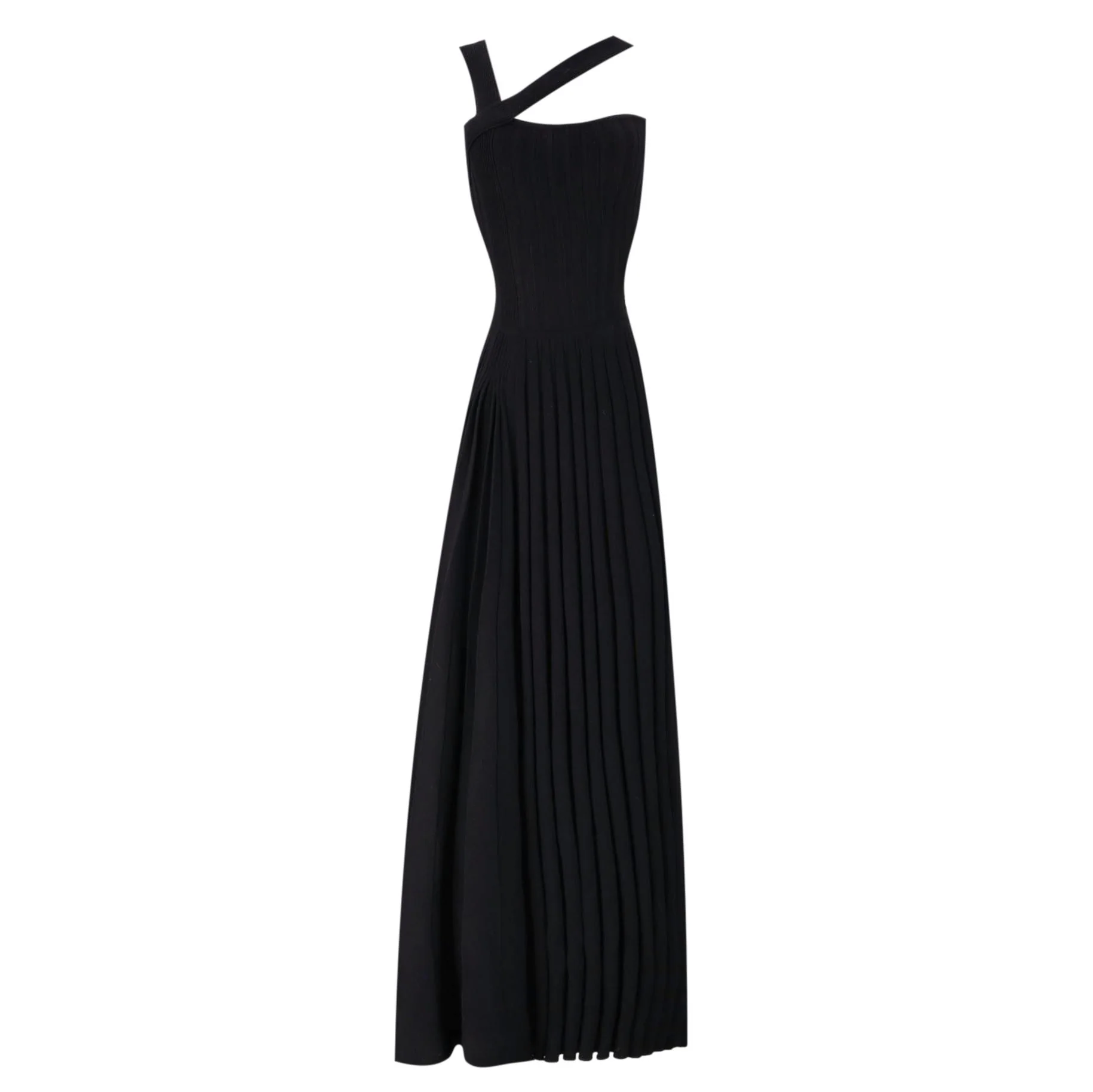Gabriela Hearst Virgin Wool Pleated Maxi Dress. Size L