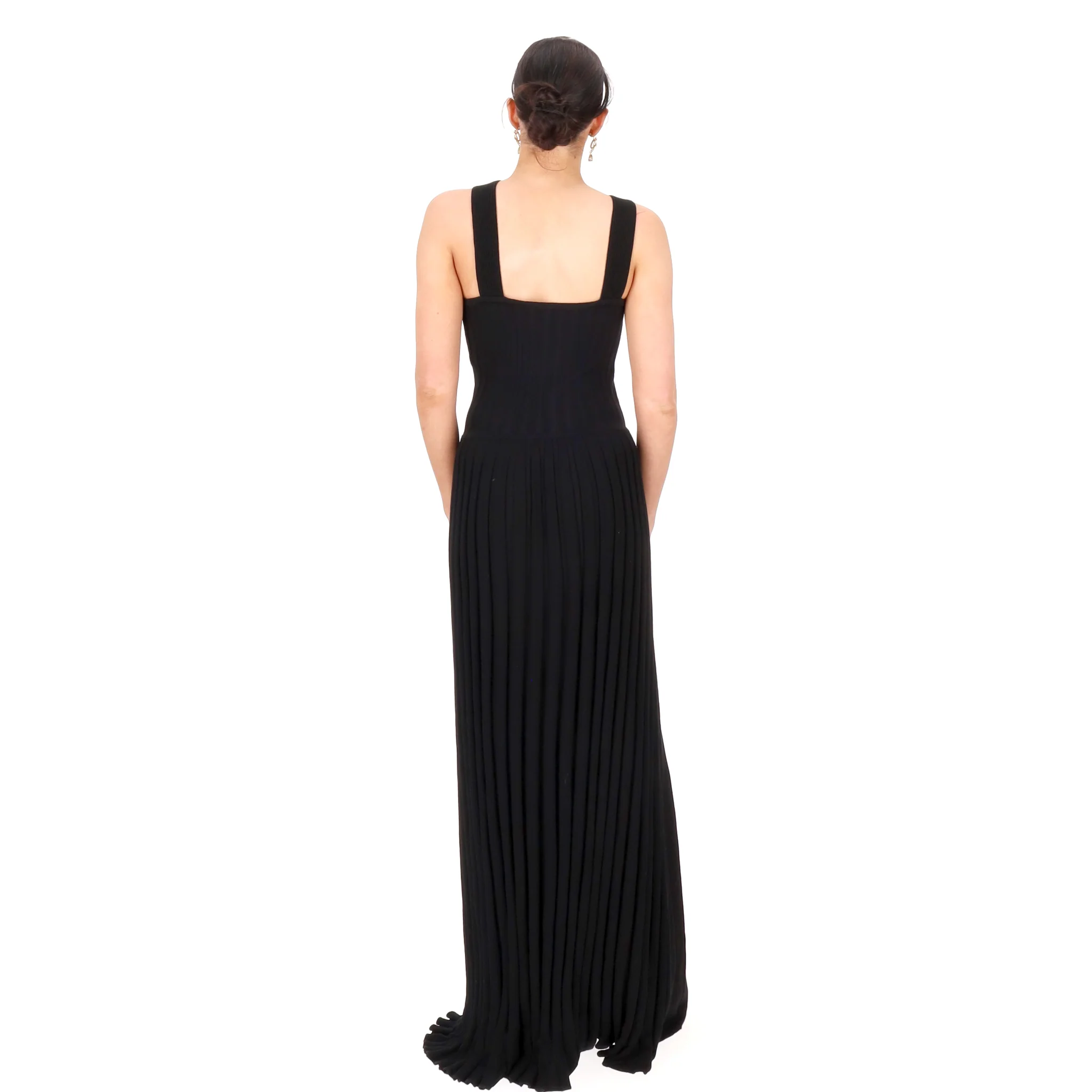 Gabriela Hearst Virgin Wool Pleated Maxi Dress. Size L - Image 4