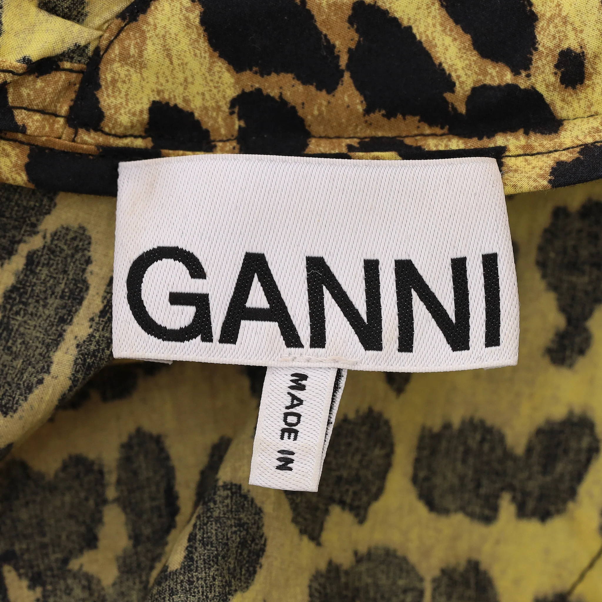Ganni Leopard Print Ruffle Cotton Dress. Size 36FR - Image 5