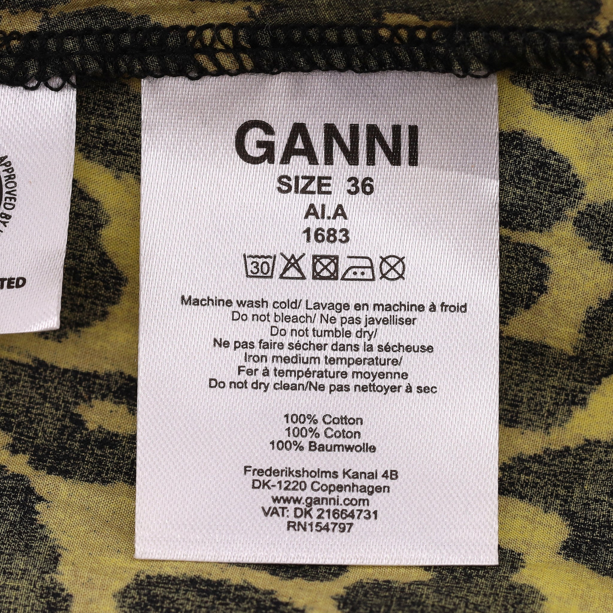 Ganni Leopard Print Ruffle Cotton Dress. Size 36FR - Image 7