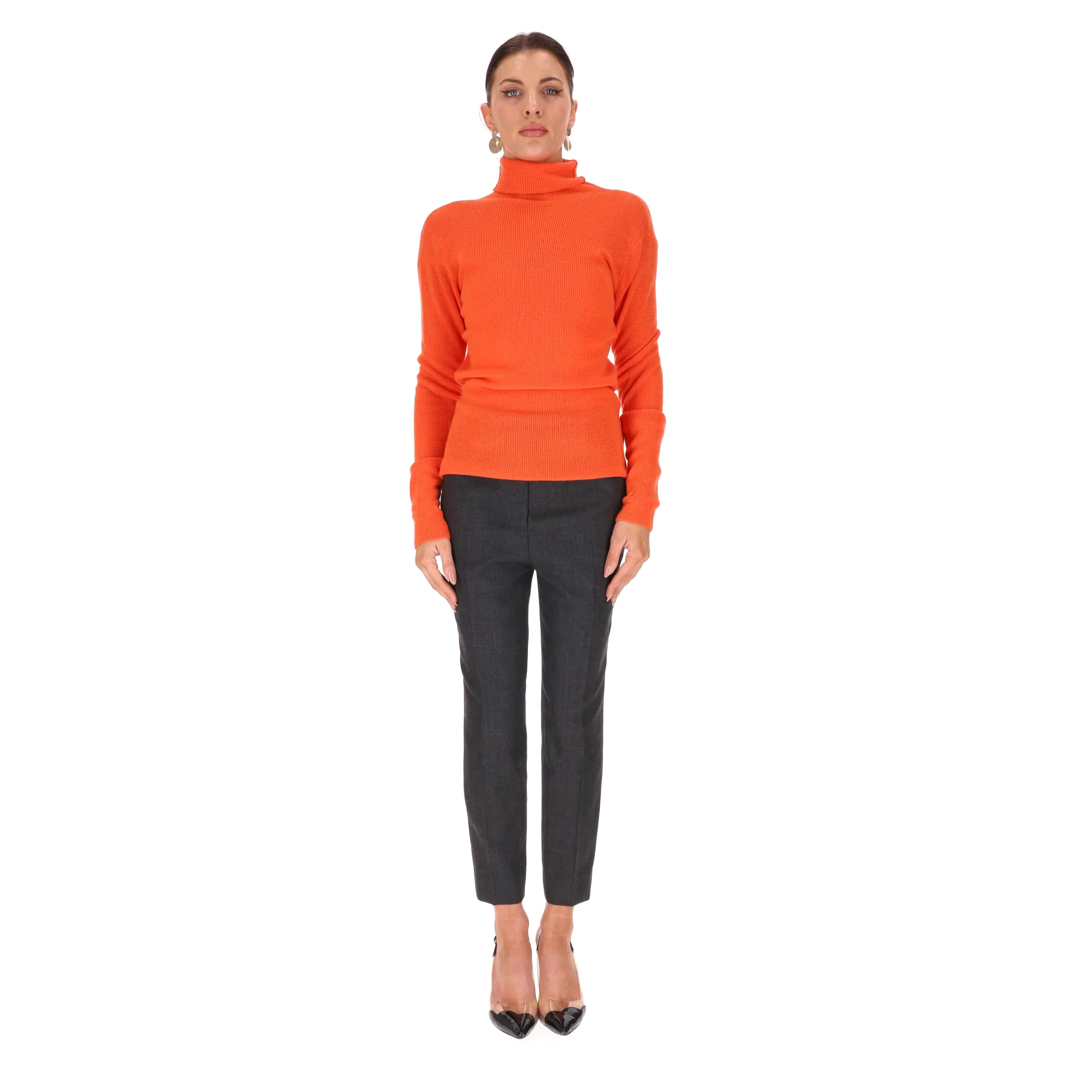 Ganni Rollneck Merino Wool Jumper With A Cut-Out To Rear. Size L - Image 3