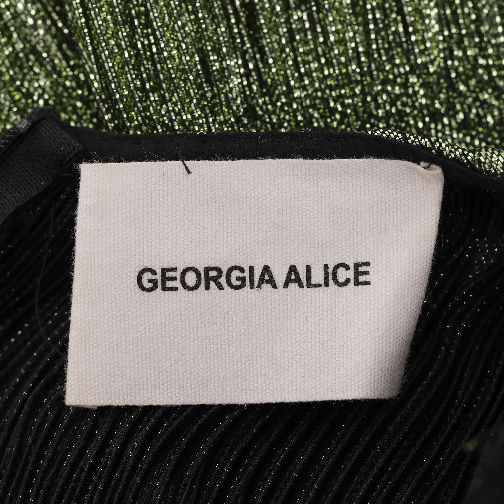 Georgia Alice Ruffle-Trim Metallic Mini Dress. Size 8UK - Image 6