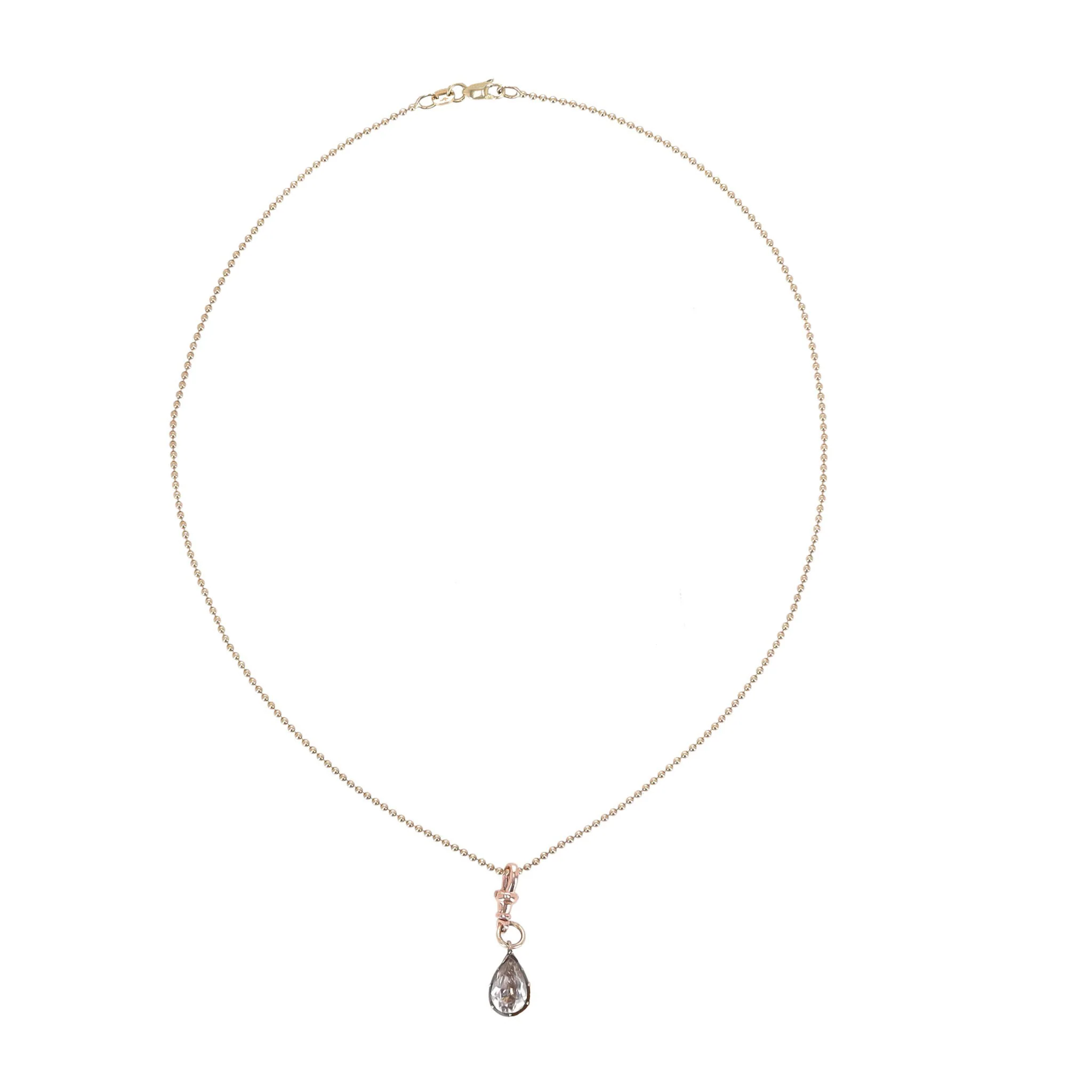 Georgian 14ct Gold Ball Necklace With Pear Shaped Pendant - Image 8
